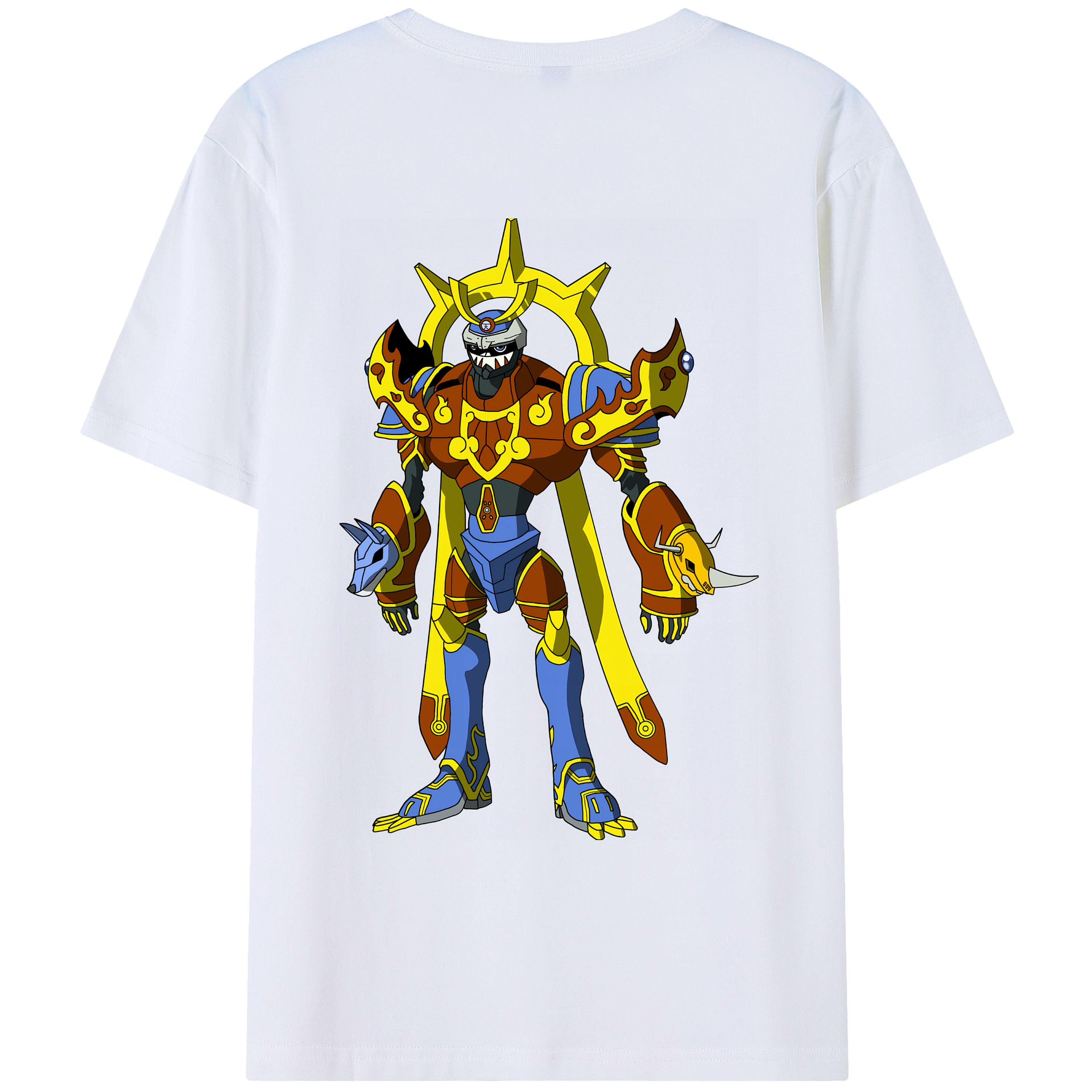 （画像用） Digimon デジタルモンスター/デジモン 綿100％ メンズ半袖Tシャツ（バックプリント） 通気性