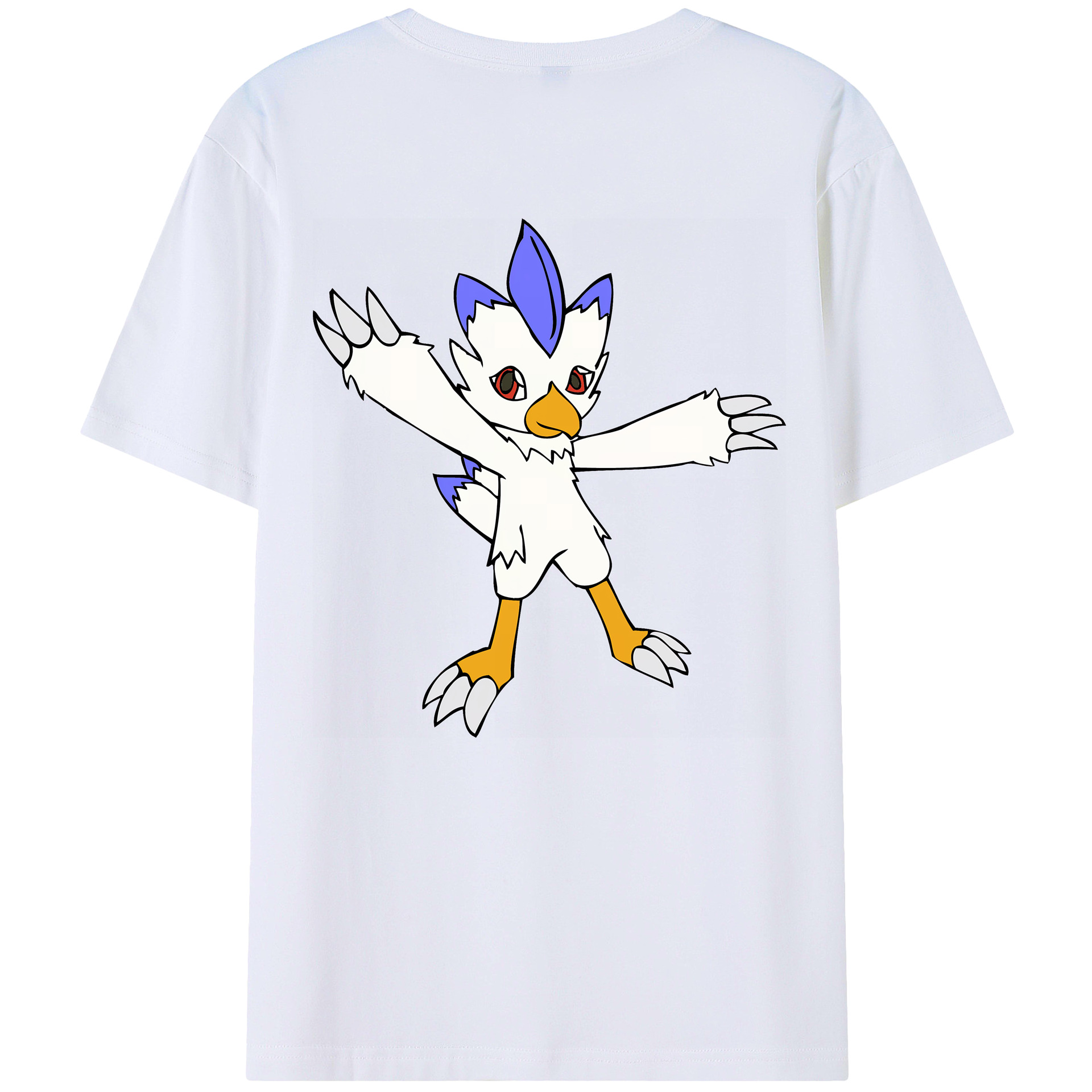 （画像用） Digimon デジタルモンスター/デジモン 綿100％ メンズ半袖Tシャツ（バックプリント） 通気性