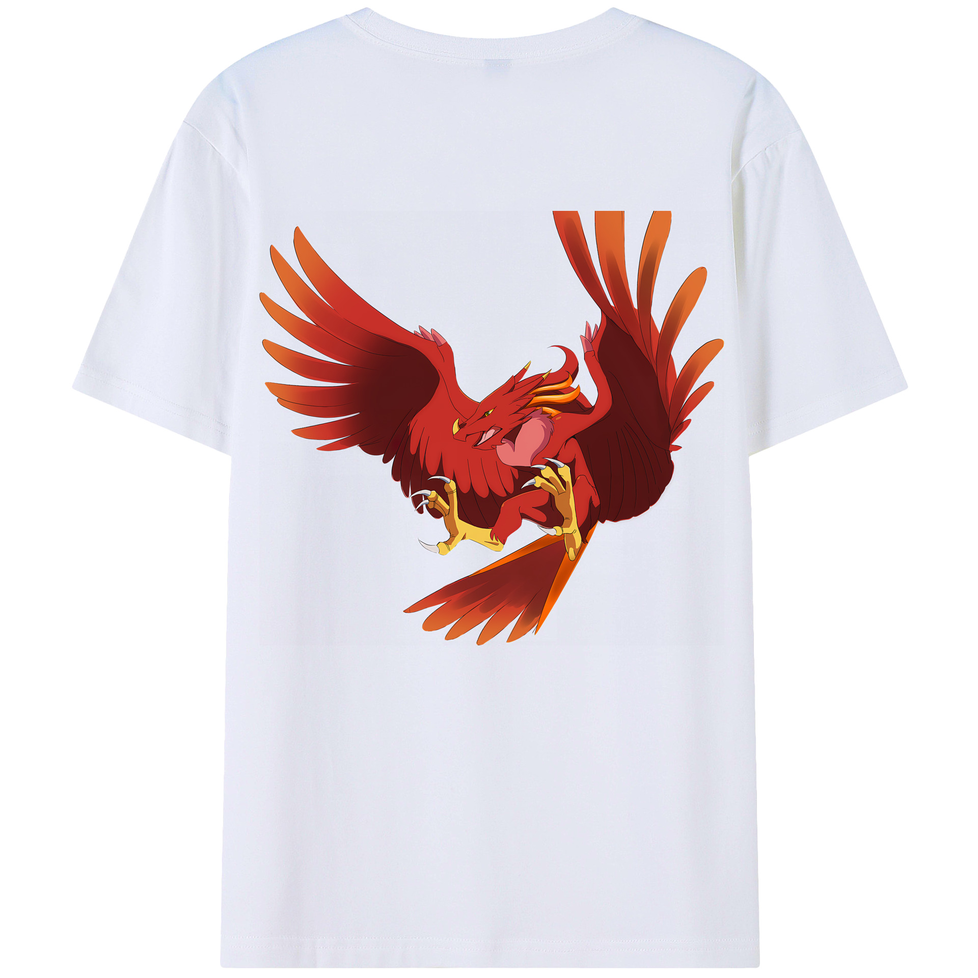 （画像用） Digimon デジタルモンスター/デジモン 綿100％ メンズ半袖Tシャツ（バックプリント） 通気性