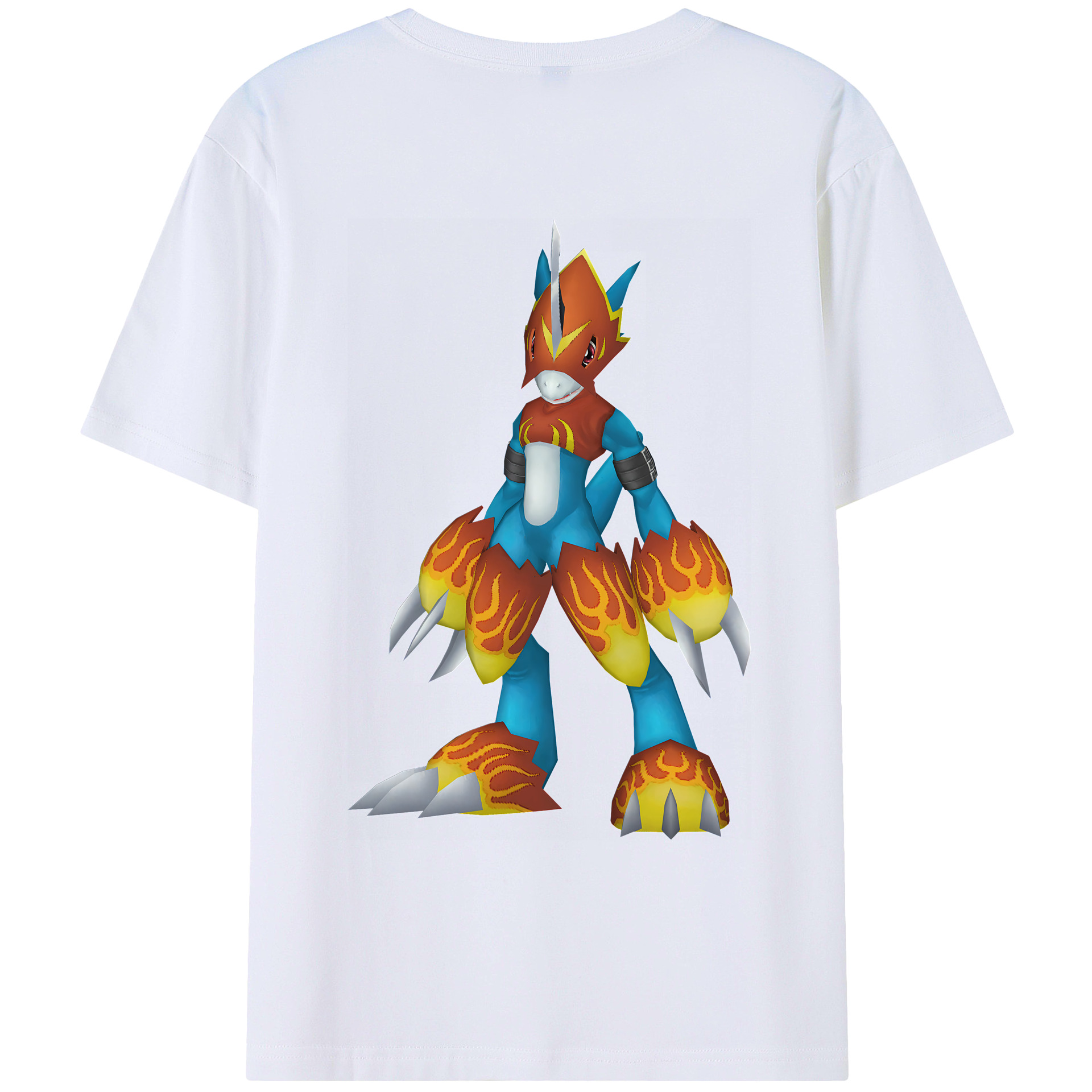 （画像用） Digimon デジタルモンスター/デジモン 綿100％ メンズ半袖Tシャツ（バックプリント） 通気性
