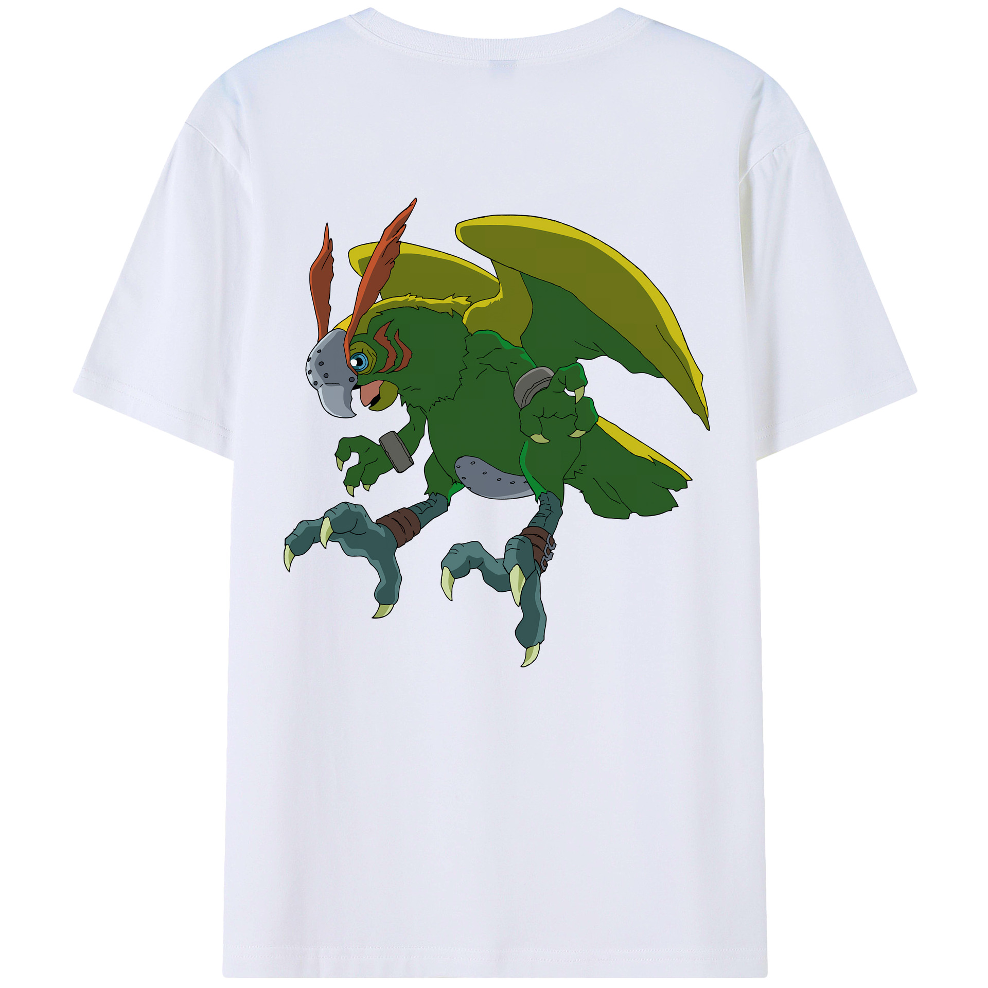 （画像用） Digimon デジタルモンスター/デジモン 綿100％ メンズ半袖Tシャツ（バックプリント） 通気性