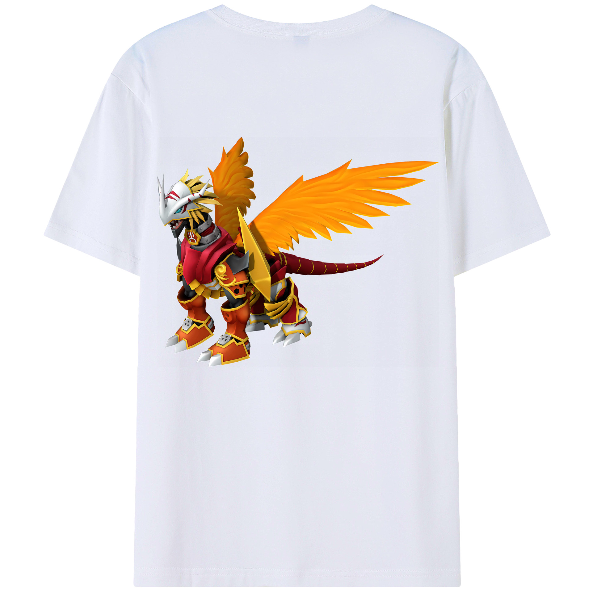 （画像用） Digimon デジタルモンスター/デジモン 綿100％ メンズ半袖Tシャツ（バックプリント） 通気性