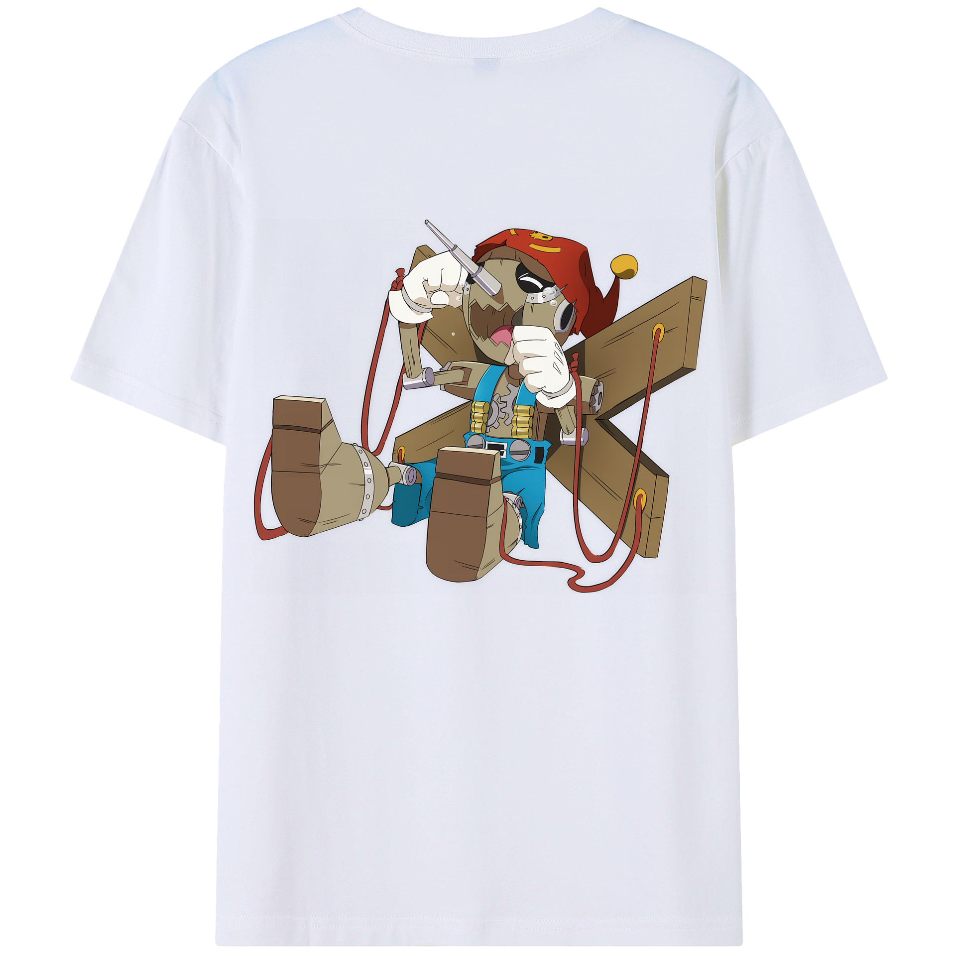 （画像用） Digimon デジタルモンスター/デジモン 綿100％ メンズ半袖Tシャツ（バックプリント） 通気性