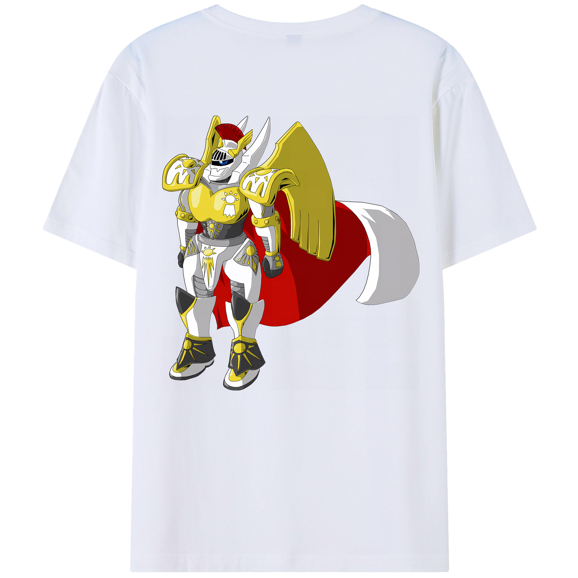 （画像用） Digimon デジタルモンスター/デジモン 綿100％ メンズ半袖Tシャツ（バックプリント） 通気性