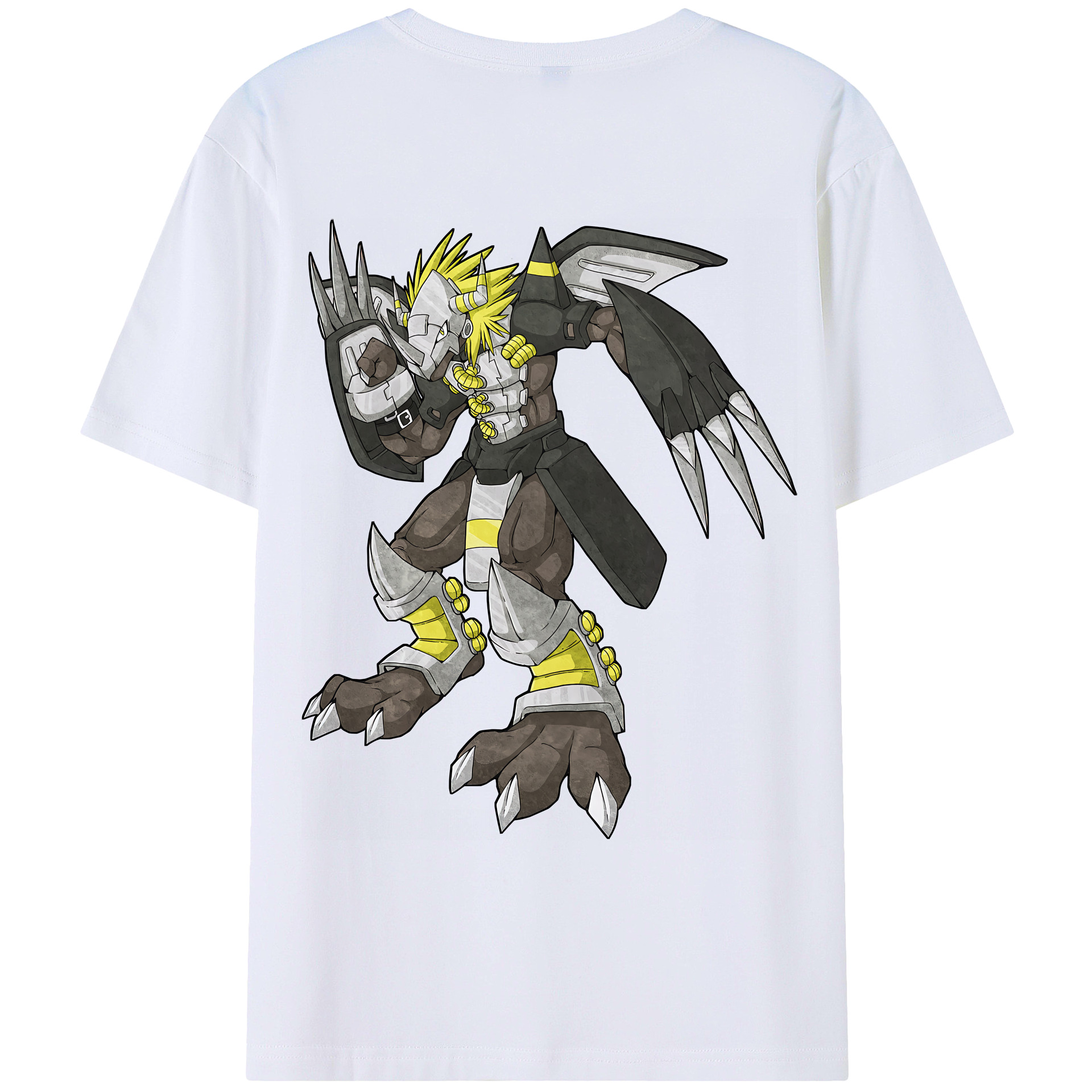 （画像用） Digimon デジタルモンスター/デジモン 綿100％ メンズ半袖Tシャツ（バックプリント） 通気性
