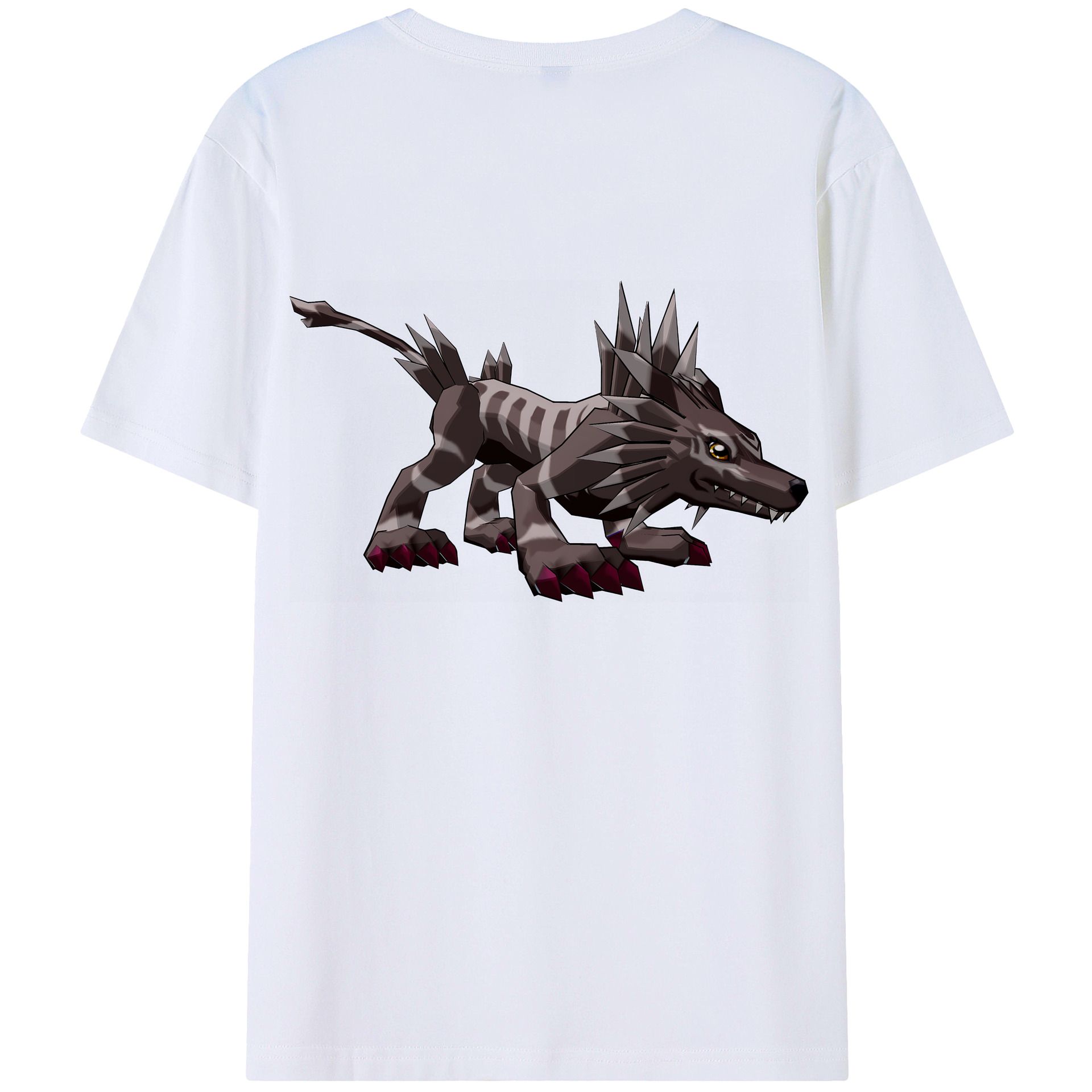 （画像用） Digimon デジタルモンスター/デジモン 綿100％ メンズ半袖Tシャツ（バックプリント） 通気性