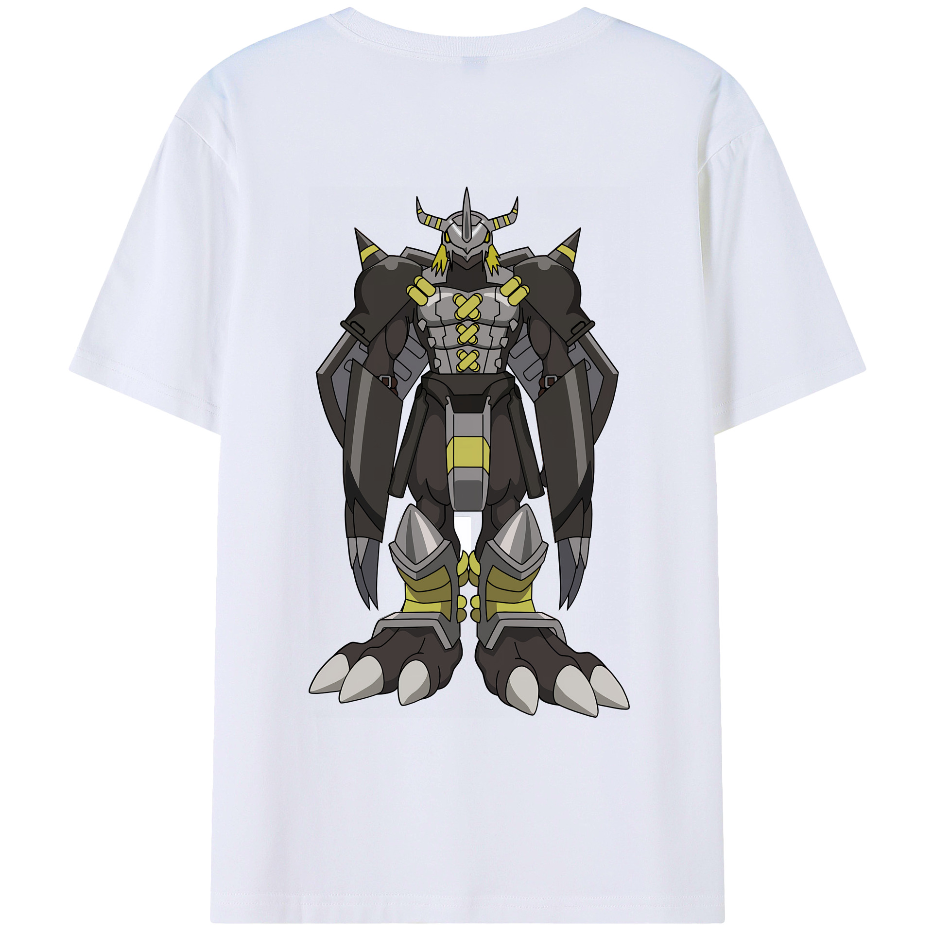 （画像用） Digimon デジタルモンスター/デジモン 綿100％ メンズ半袖Tシャツ（バックプリント） 通気性