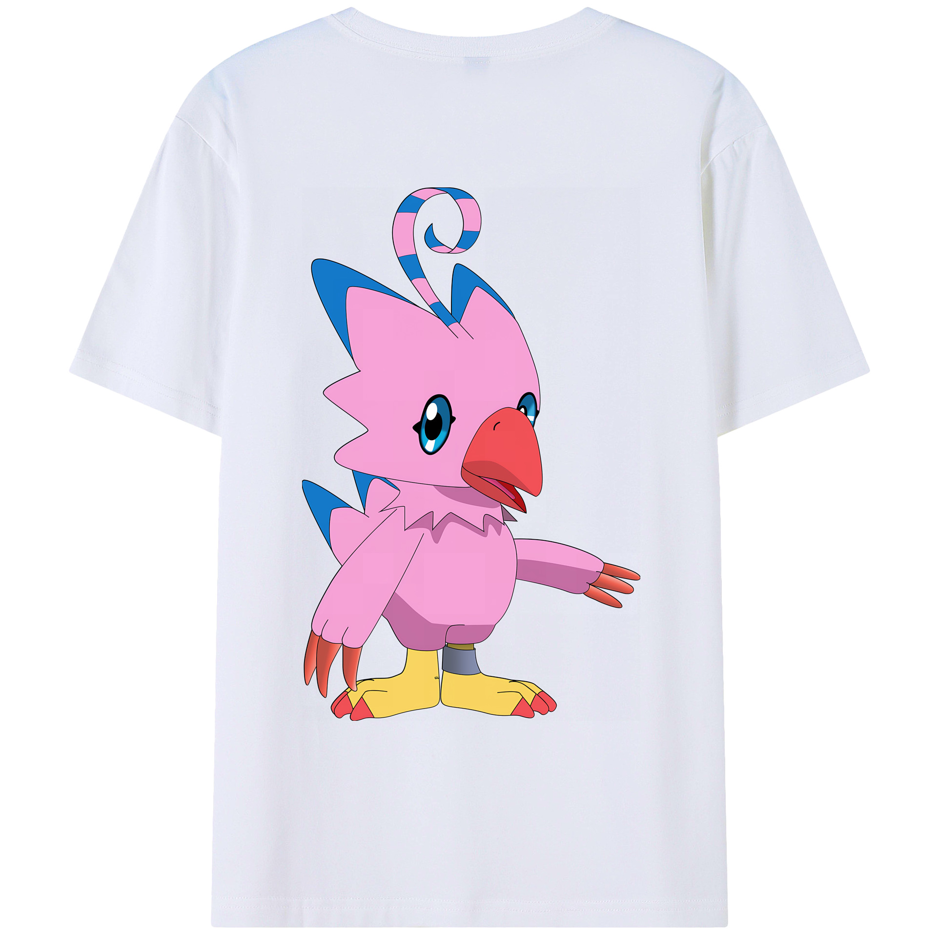 （画像用） Digimon デジタルモンスター/デジモン 綿100％ メンズ半袖Tシャツ（バックプリント） 通気性