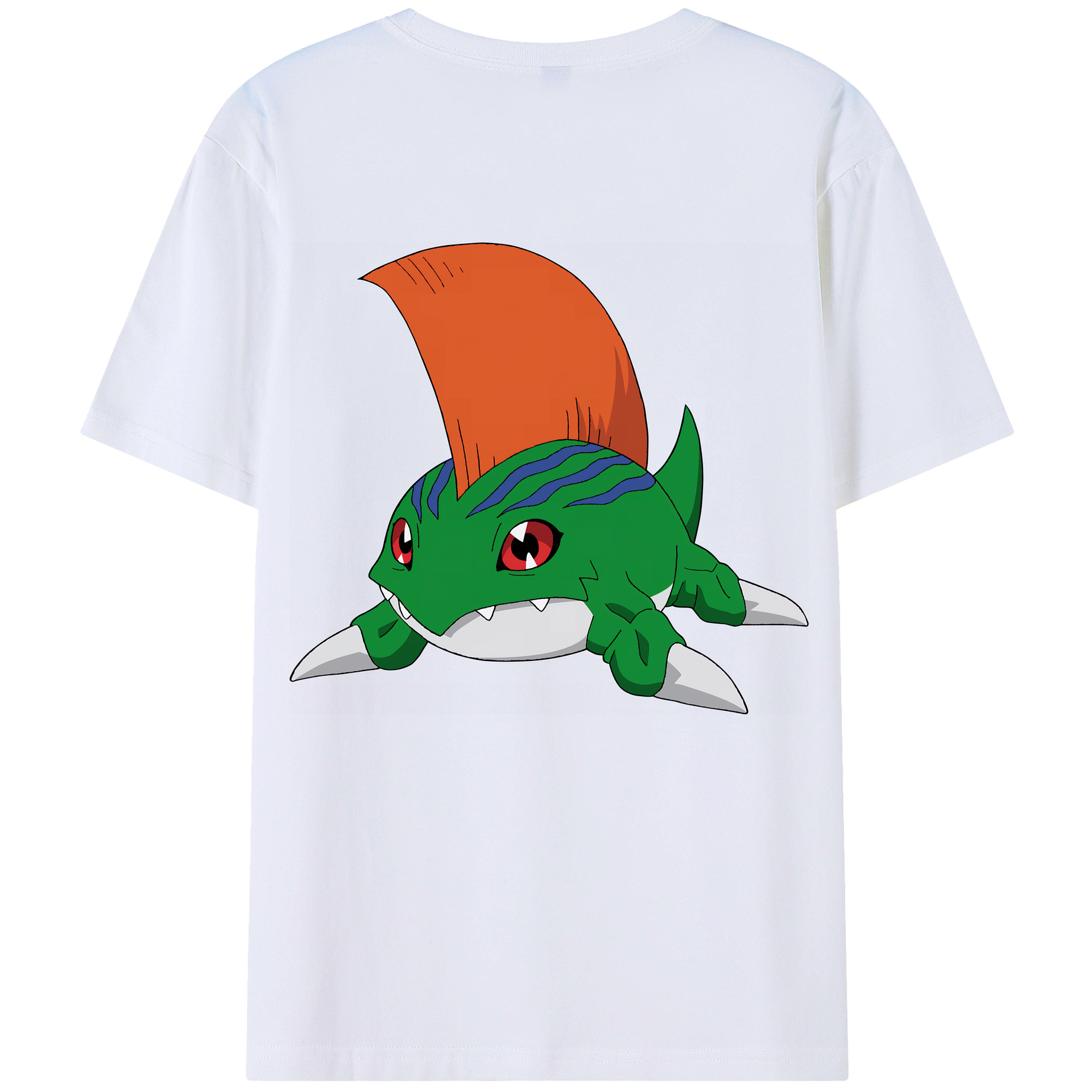 （画像用） Digimon デジタルモンスター/デジモン 綿100％ メンズ半袖Tシャツ（バックプリント） 通気性