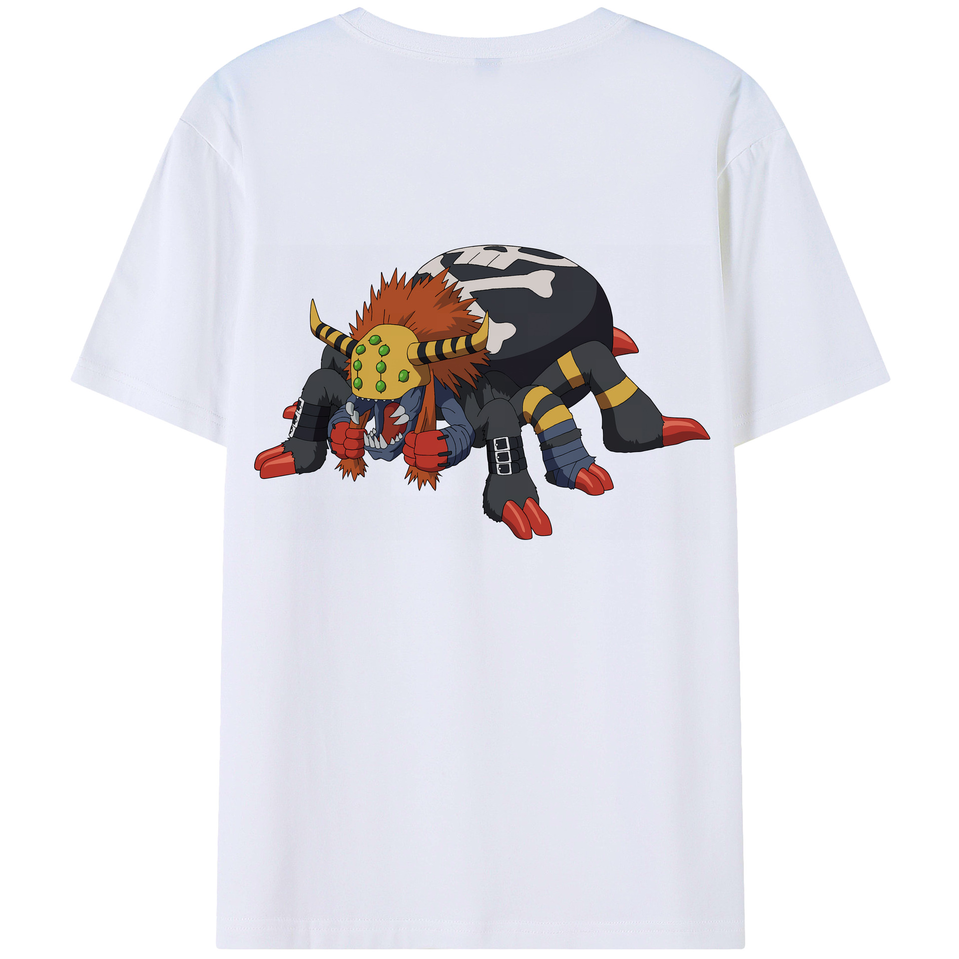 （画像用） Digimon デジタルモンスター/デジモン 綿100％ メンズ半袖Tシャツ（バックプリント） 通気性