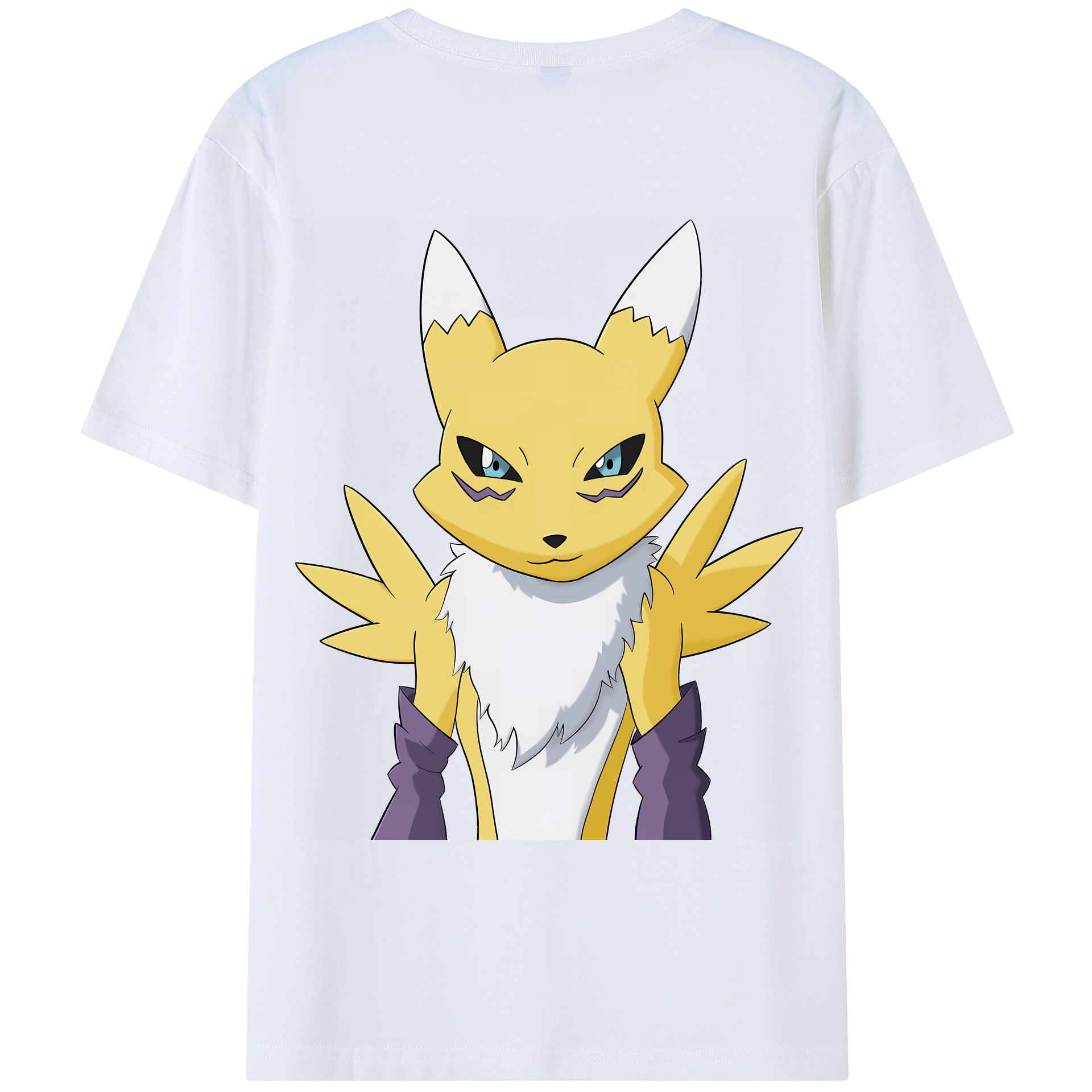 （画像用） Digimon デジタルモンスター/デジモン 綿100％ メンズ半袖Tシャツ（バックプリント） 通気性