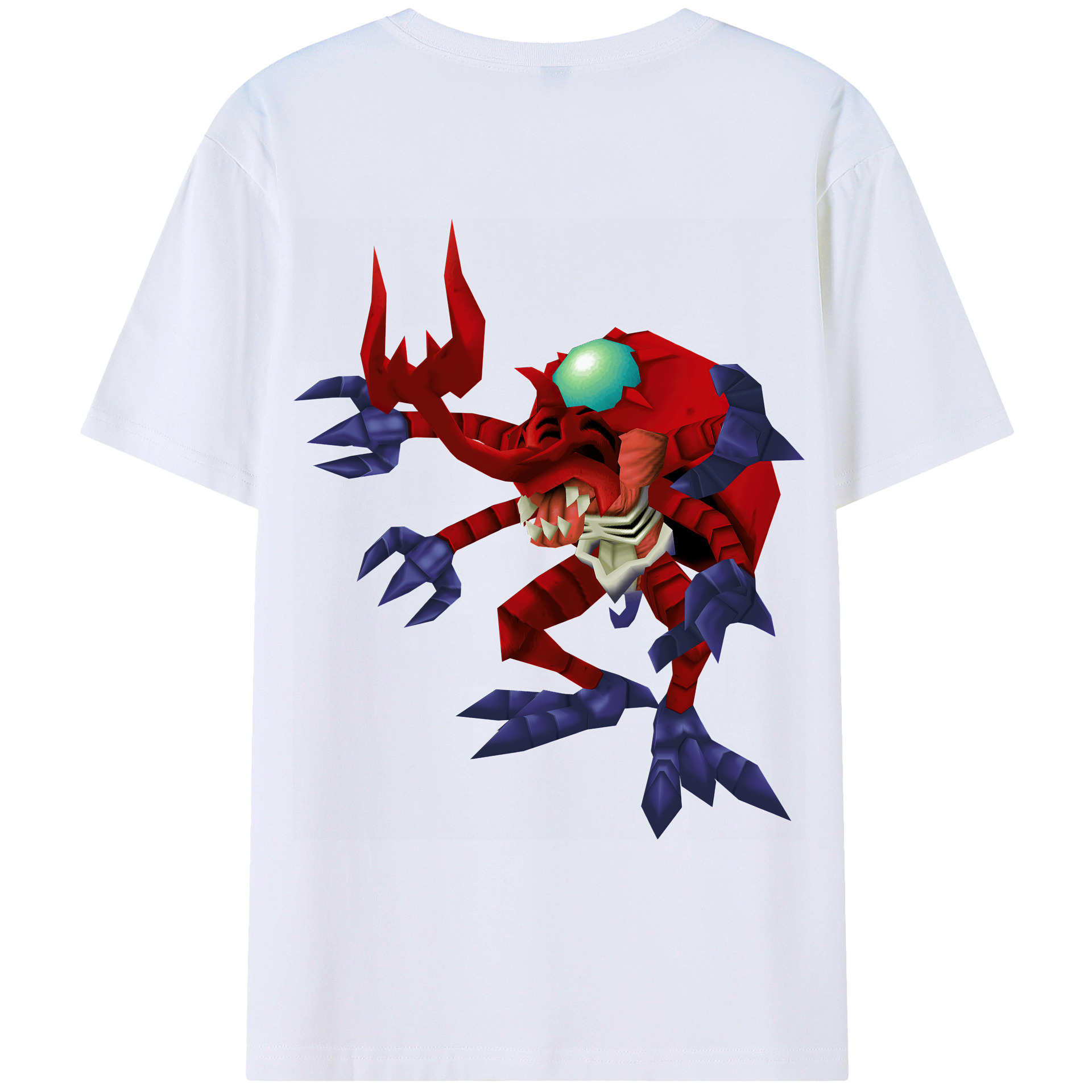 （画像用） Digimon デジタルモンスター/デジモン 綿100％ メンズ半袖Tシャツ（バックプリント） 通気性