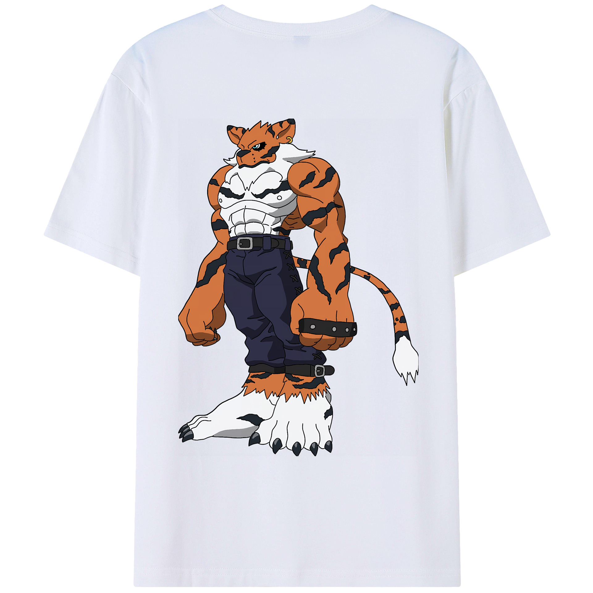 （画像用） Digimon デジタルモンスター/デジモン 綿100％ メンズ半袖Tシャツ（バックプリント） 通気性