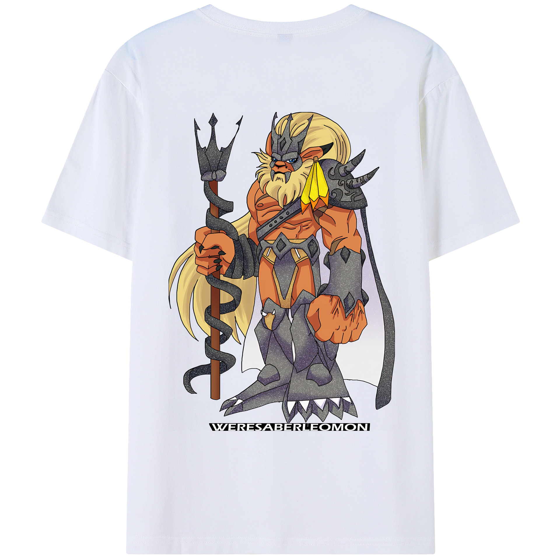 （画像用） Digimon デジタルモンスター/デジモン 綿100％ メンズ半袖Tシャツ（バックプリント） 通気性