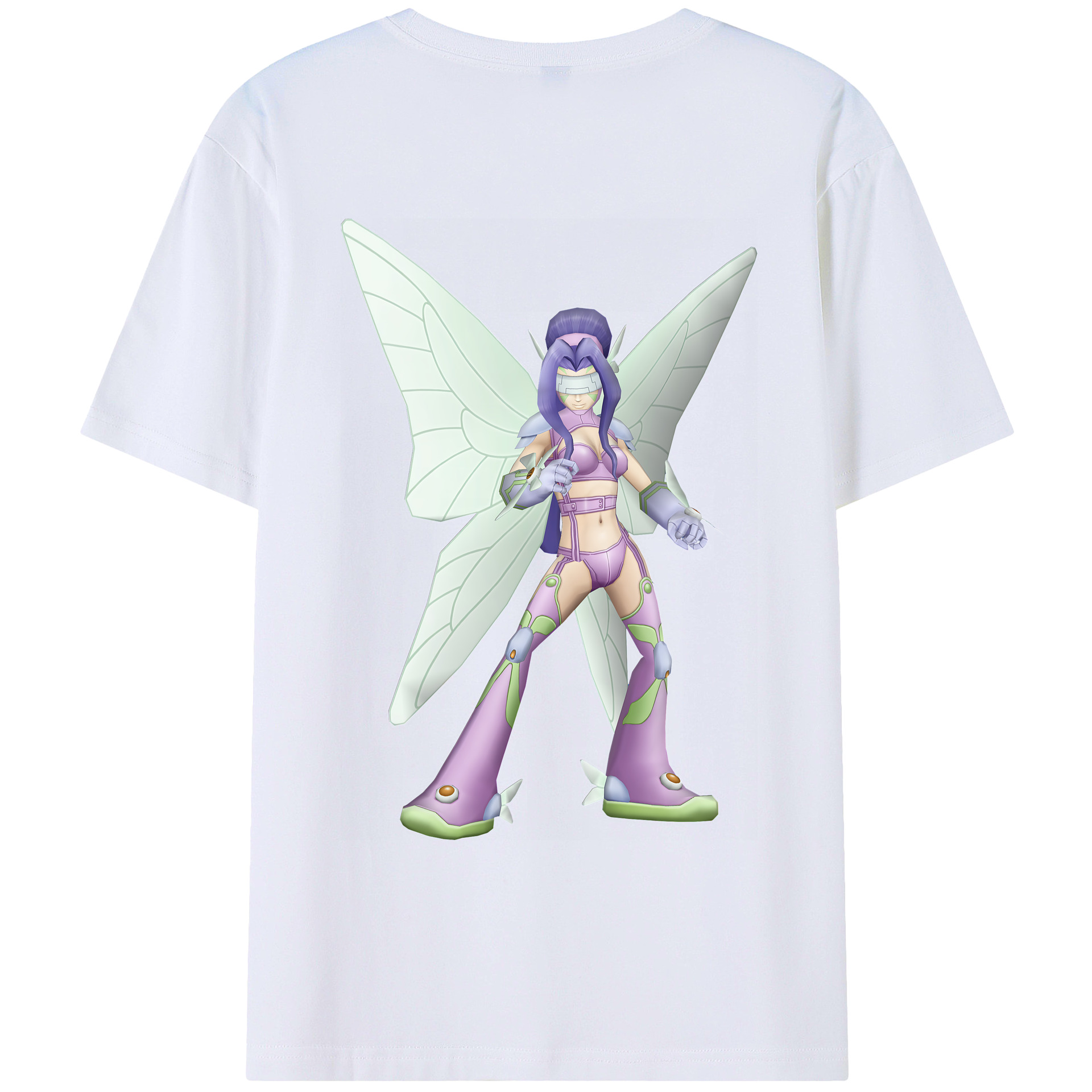 （画像用） Digimon デジタルモンスター/デジモン 綿100％ メンズ半袖Tシャツ（バックプリント） 通気性