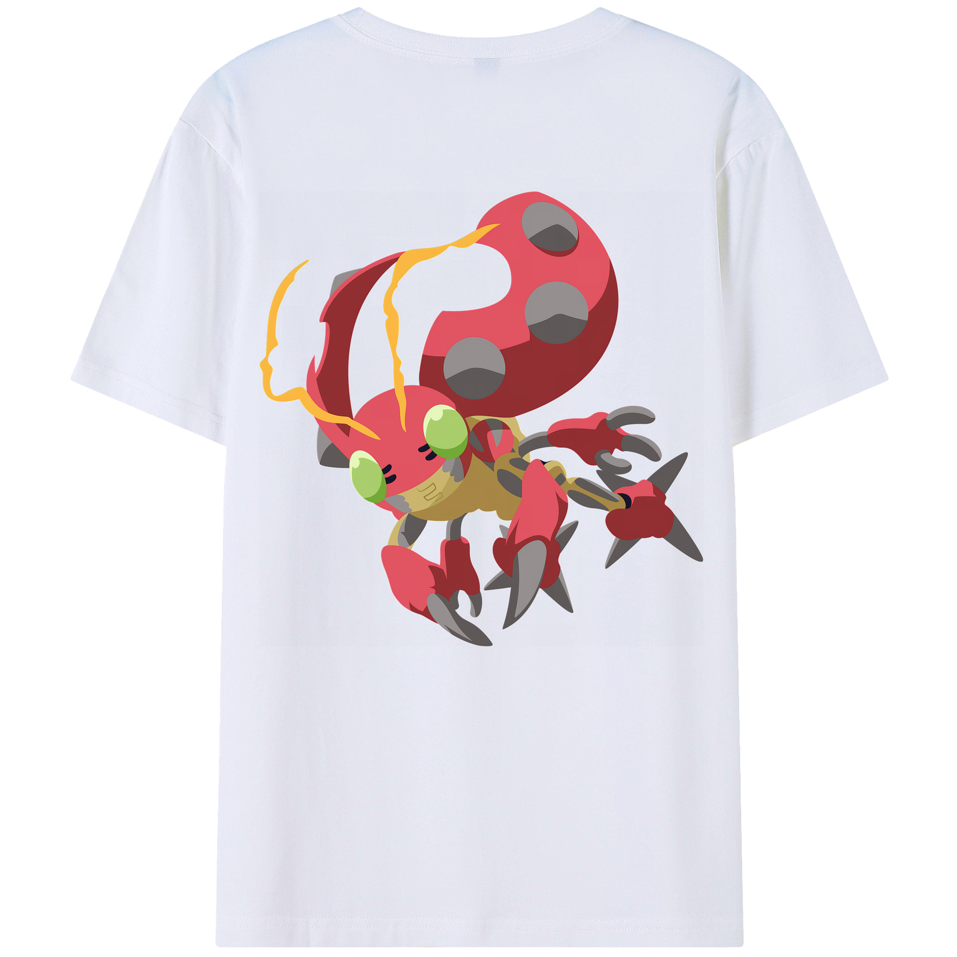 （画像用） Digimon デジタルモンスター/デジモン 綿100％ メンズ半袖Tシャツ（バックプリント） 通気性