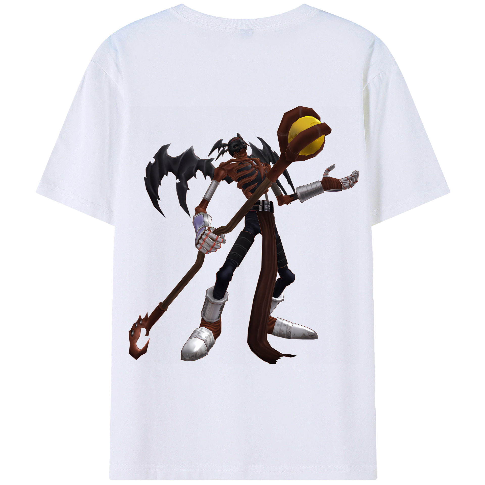 （画像用） Digimon デジタルモンスター/デジモン 綿100％ メンズ半袖Tシャツ（バックプリント） 通気性