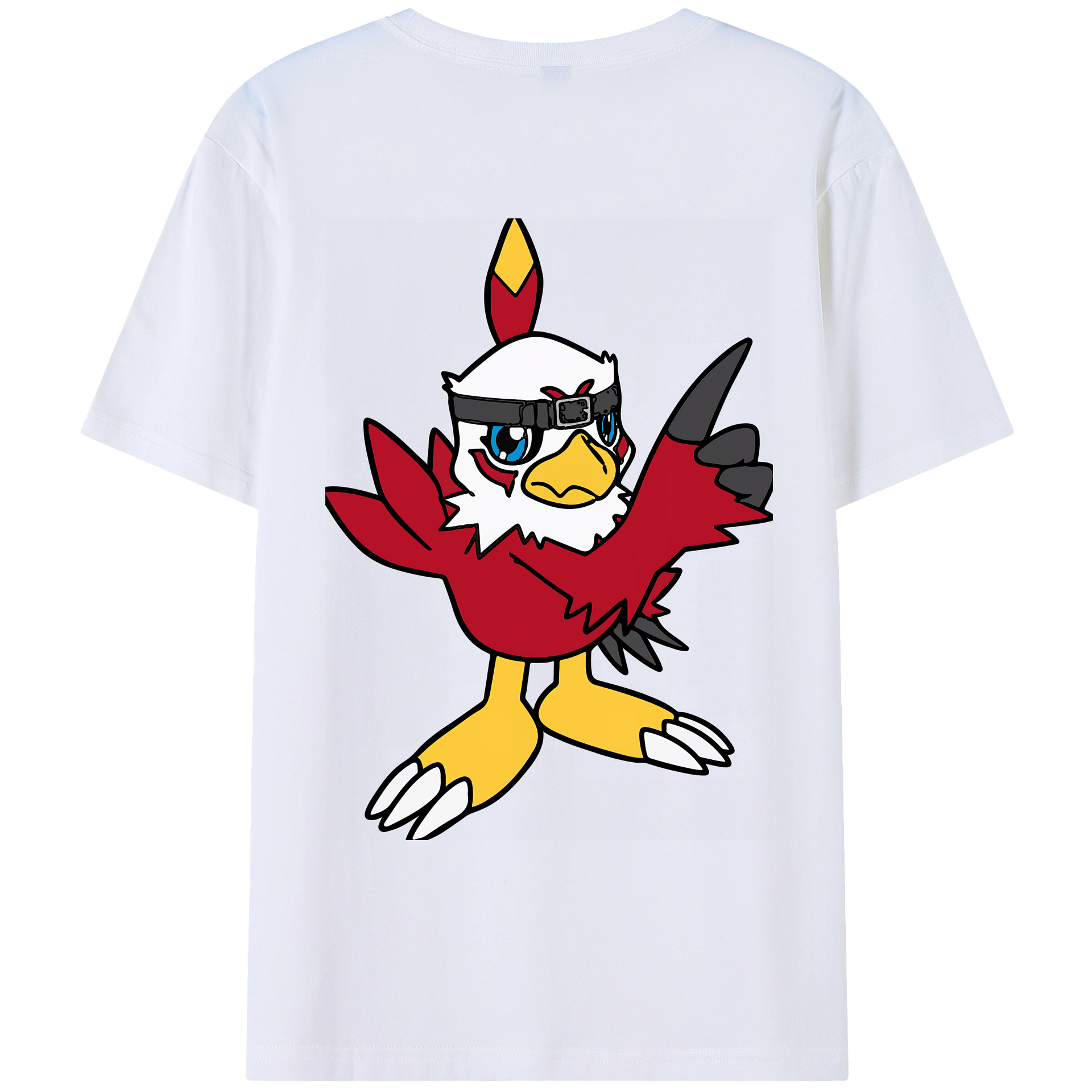 （画像用） Digimon デジタルモンスター/デジモン 綿100％ メンズ半袖Tシャツ（バックプリント） 通気性