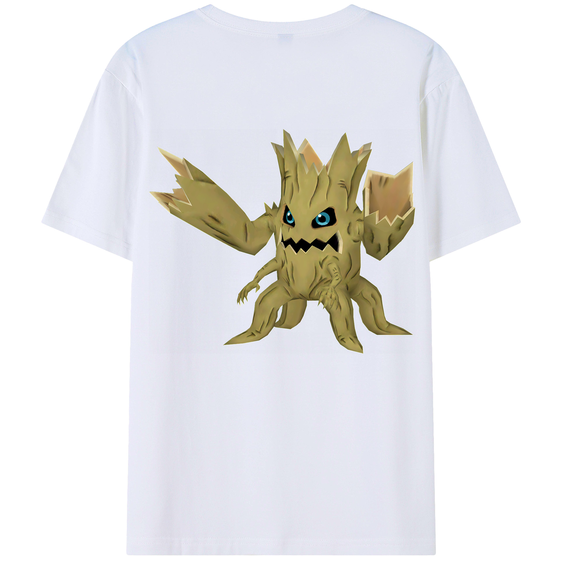 （画像用） Digimon デジタルモンスター/デジモン 綿100％ メンズ半袖Tシャツ（バックプリント） 通気性