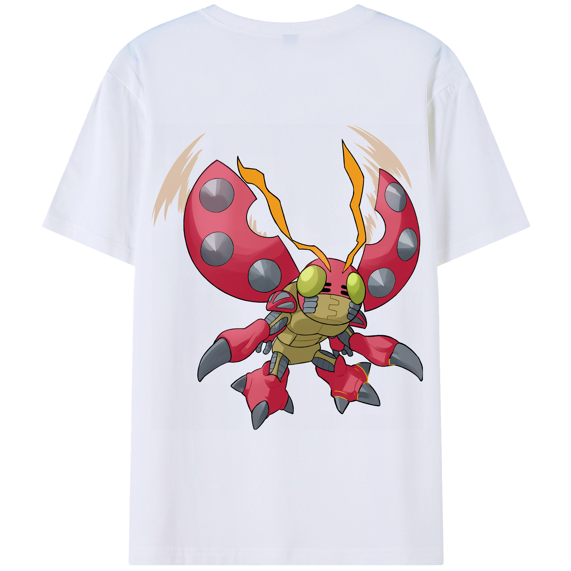 （画像用） Digimon デジタルモンスター/デジモン 綿100％ メンズ半袖Tシャツ（バックプリント） 通気性