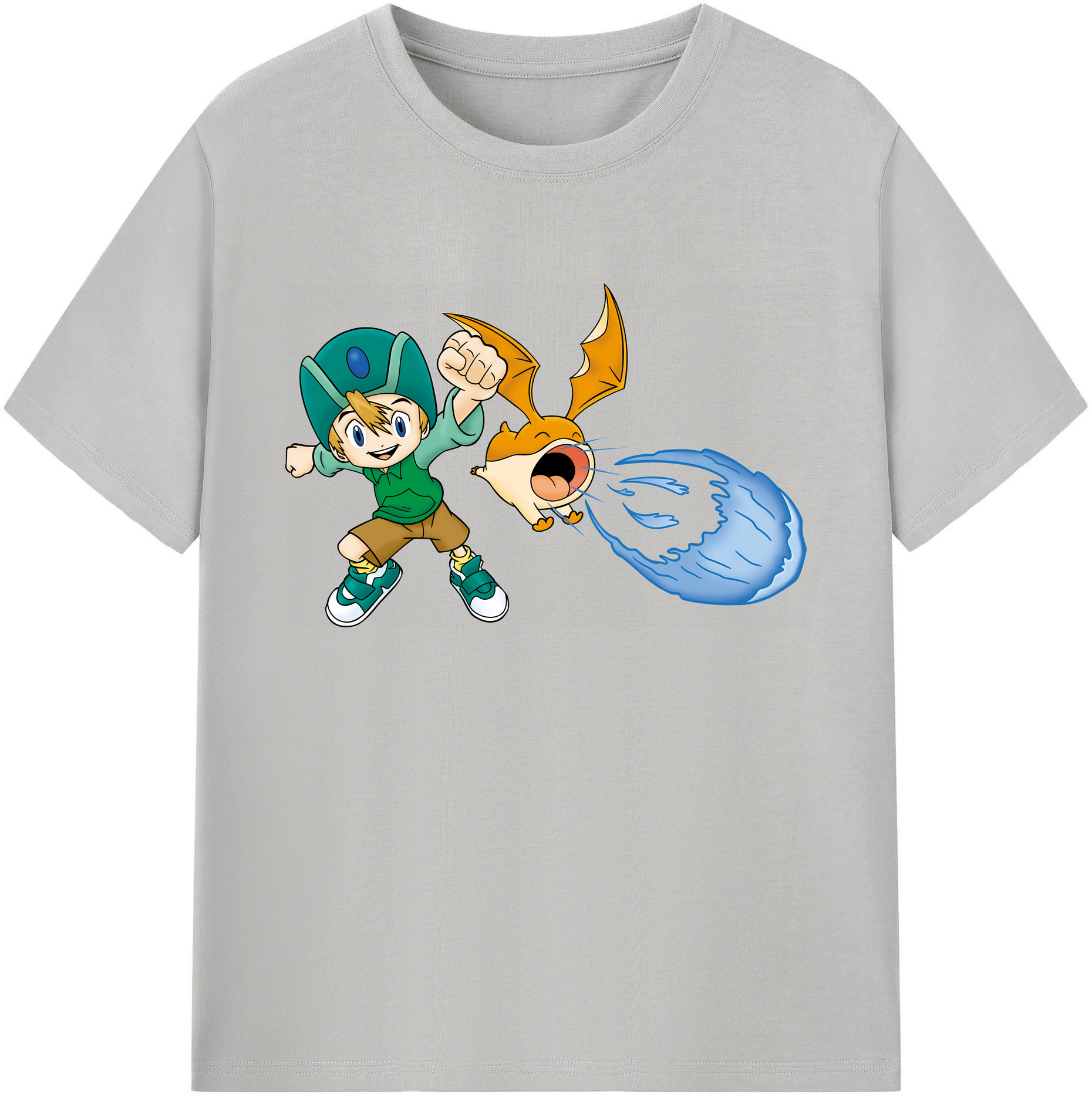 （画像用） Digimon デジタルモンスター/デジモン 綿100％ メンズ半袖Tシャツ｜肌触りやわらか＆通気性