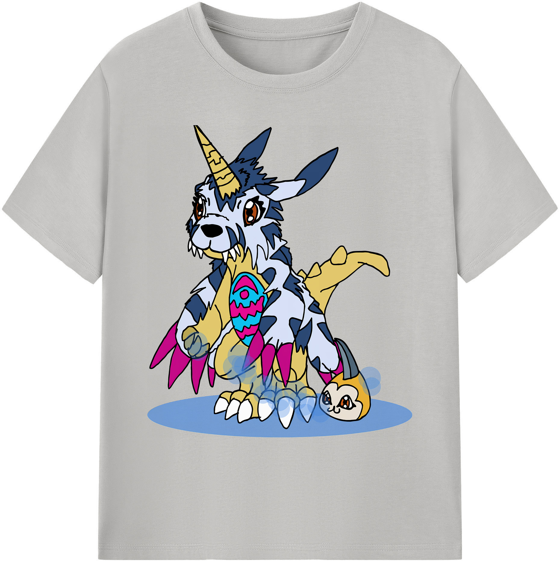 （画像用） Digimon デジタルモンスター/デジモン 綿100％ メンズ半袖Tシャツ｜肌触りやわらか＆通気性