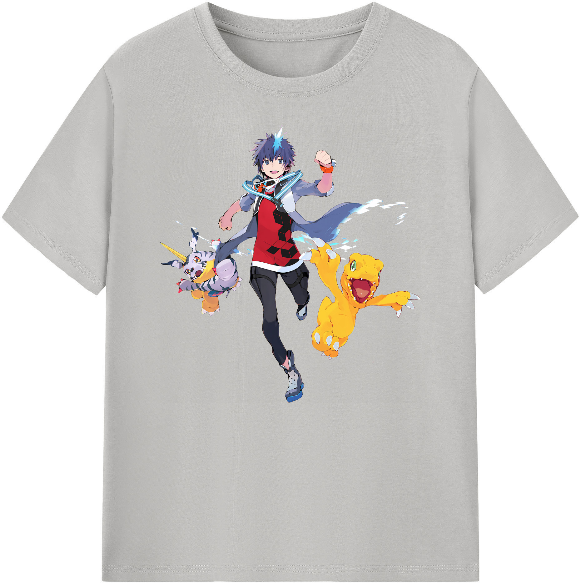 （画像用） Digimon デジタルモンスター/デジモン 綿100％ メンズ半袖Tシャツ｜肌触りやわらか＆通気性