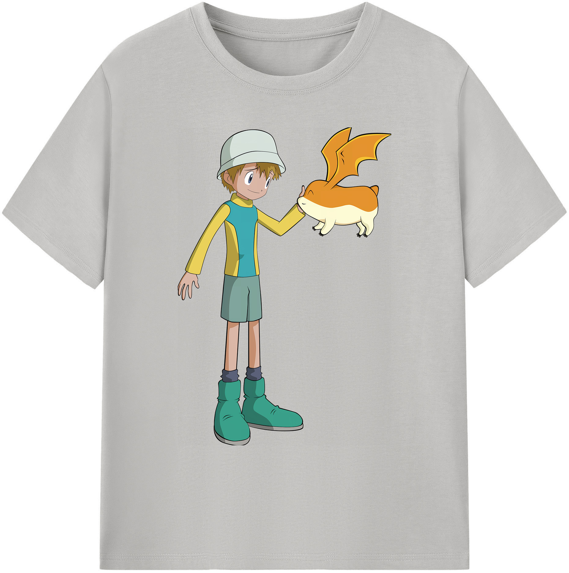 （画像用） Digimon デジタルモンスター/デジモン 綿100％ メンズ半袖Tシャツ｜肌触りやわらか＆通気性