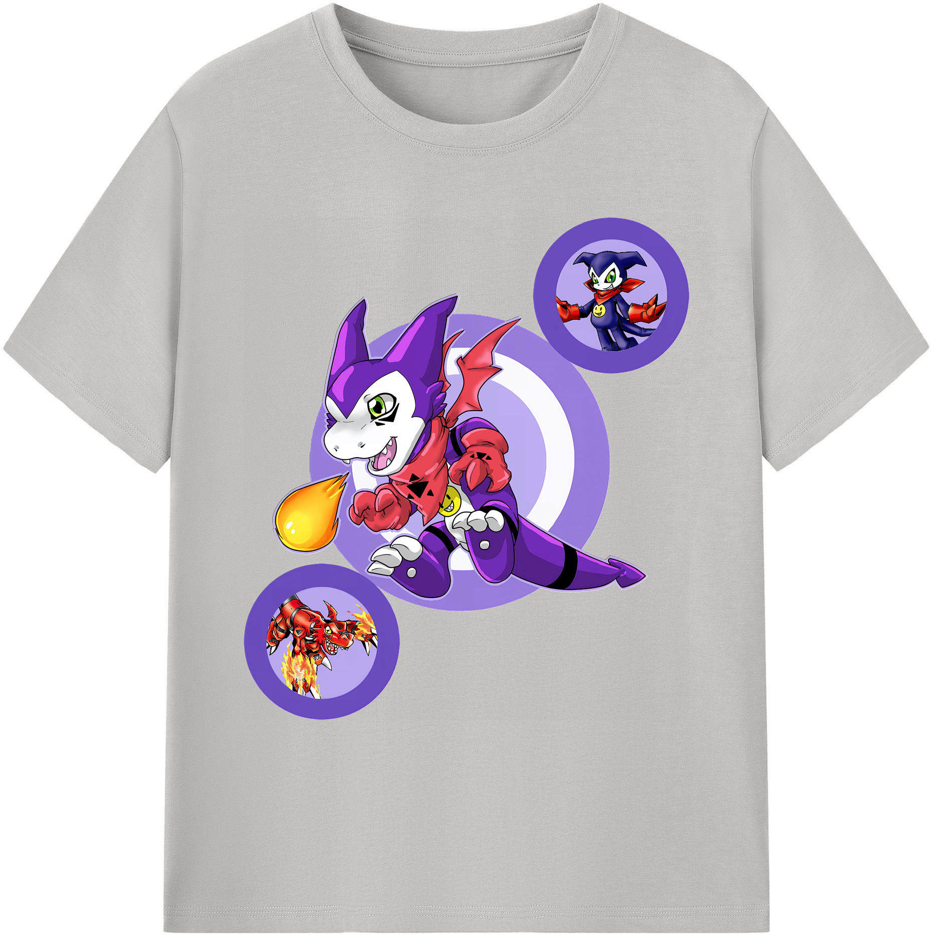 （画像用） Digimon デジタルモンスター/デジモン 綿100％ メンズ半袖Tシャツ｜肌触りやわらか＆通気性