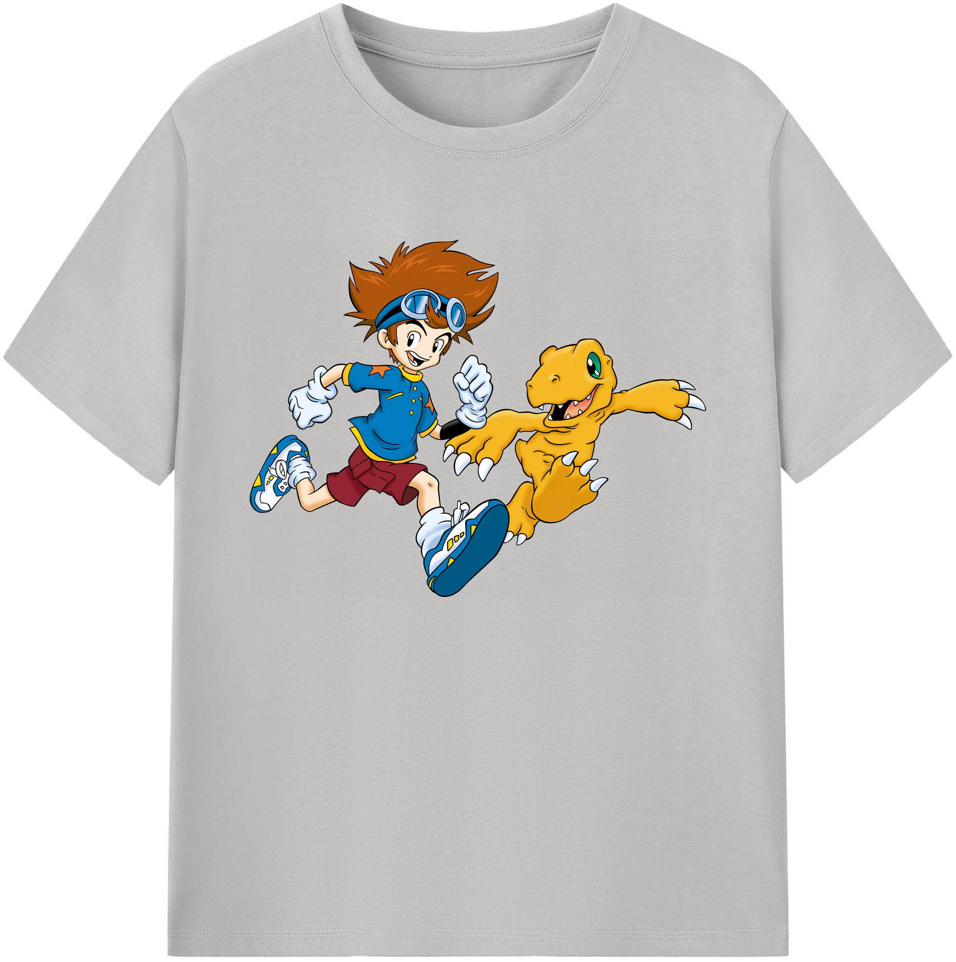 （画像用） Digimon デジタルモンスター/デジモン 綿100％ メンズ半袖Tシャツ｜肌触りやわらか＆通気性