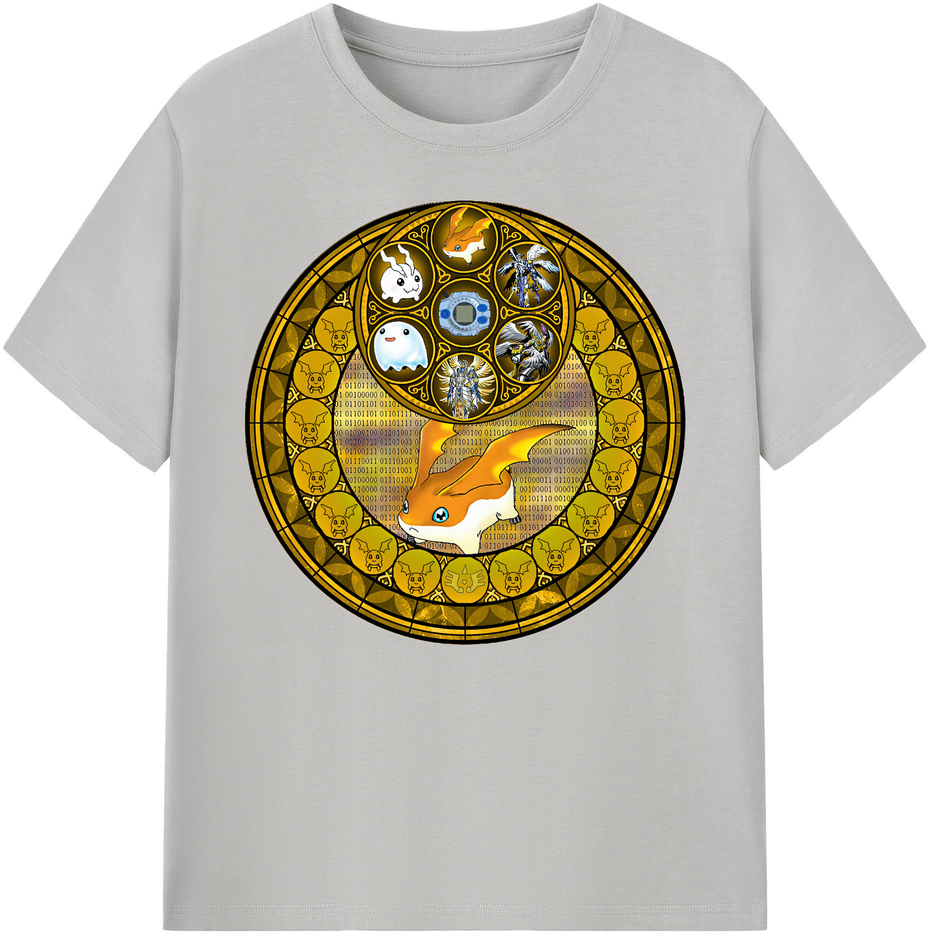 （画像用） Digimon デジタルモンスター/デジモン 綿100％ メンズ半袖Tシャツ｜肌触りやわらか＆通気性