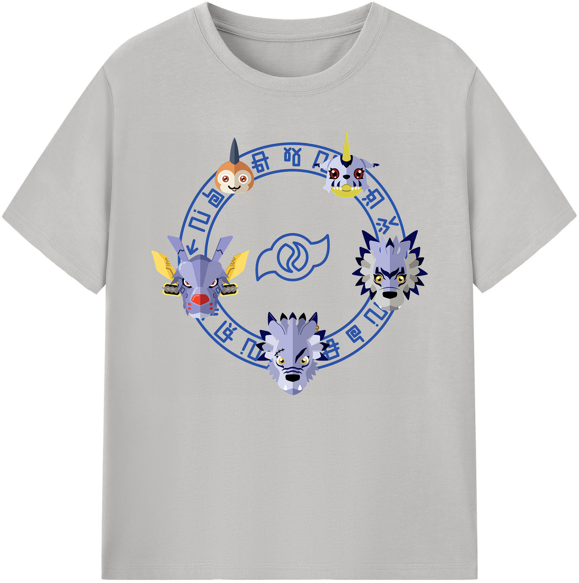 （画像用） Digimon デジタルモンスター/デジモン 綿100％ メンズ半袖Tシャツ｜肌触りやわらか＆通気性