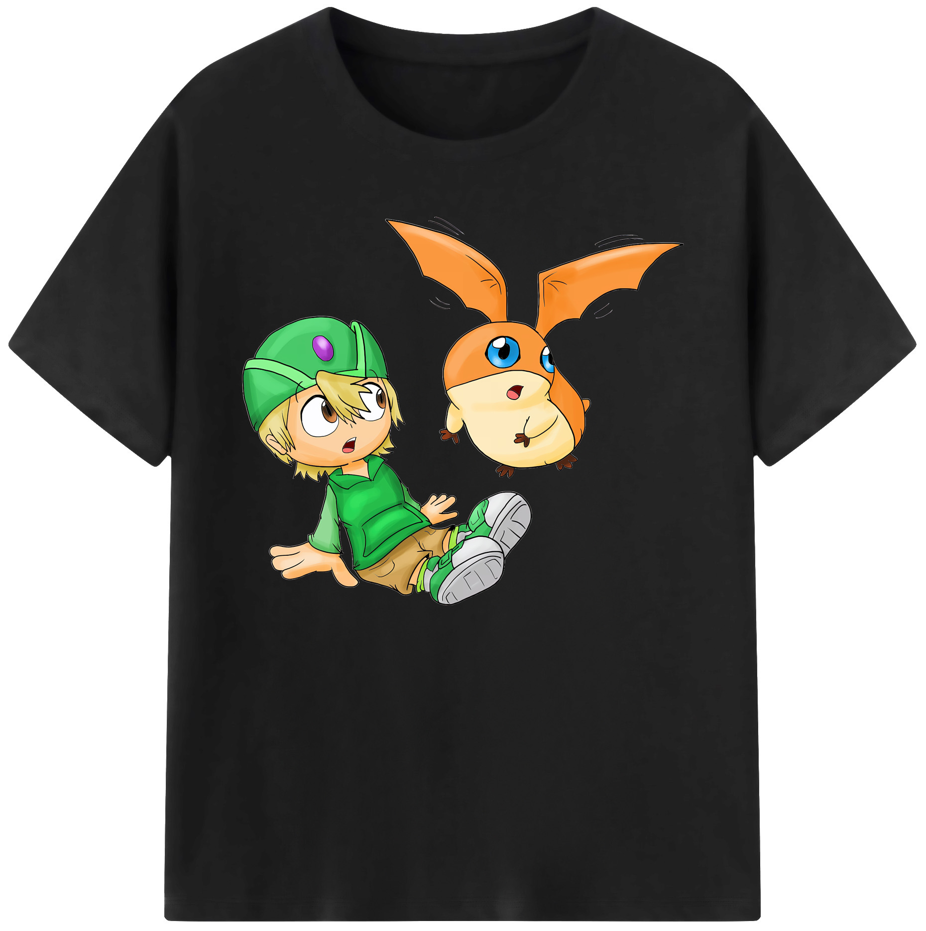 （画像用） Digimon デジタルモンスター/デジモン 綿100％ メンズ半袖Tシャツ｜肌触りやわらか＆通気性