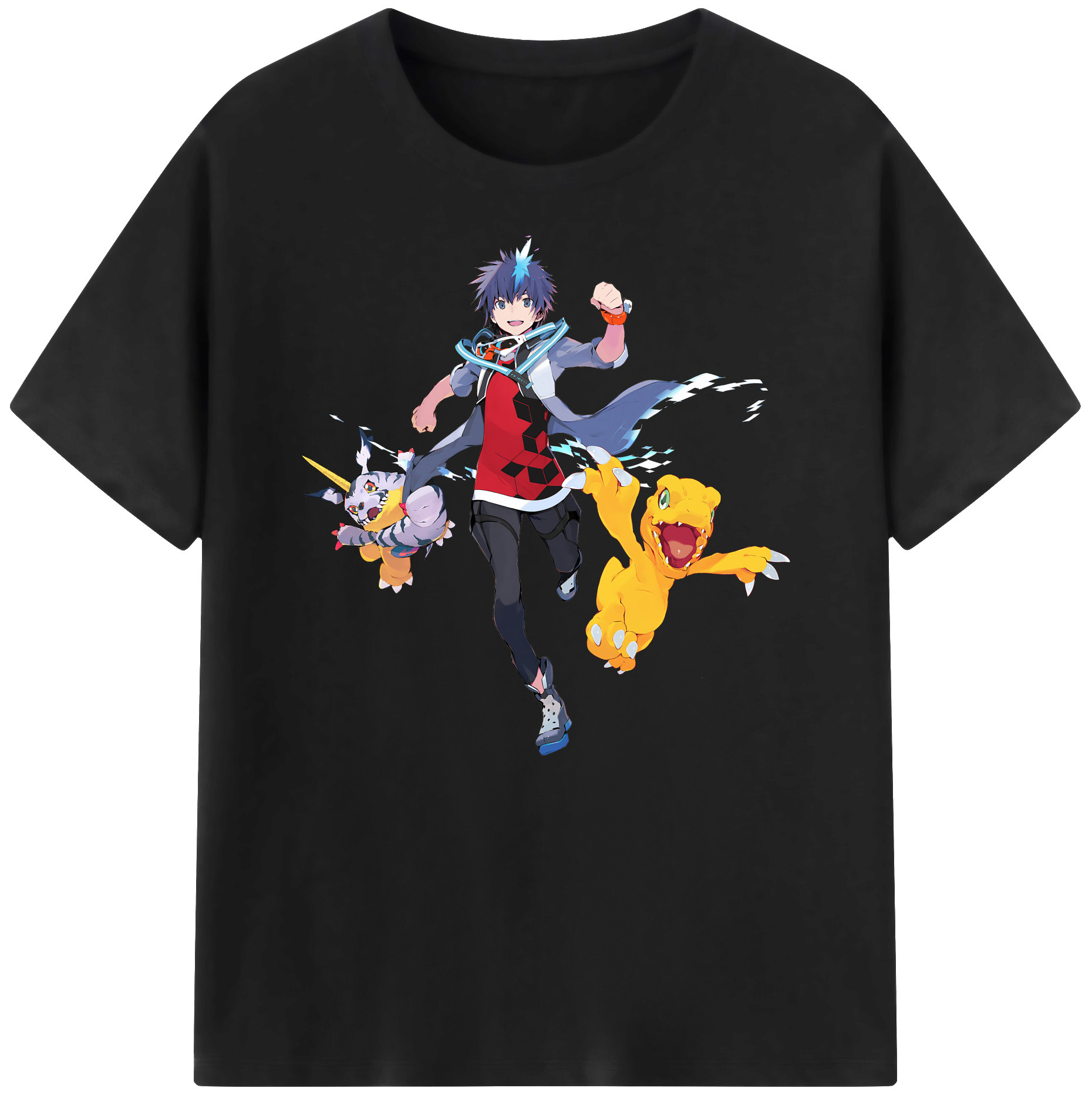 （画像用） Digimon デジタルモンスター/デジモン 綿100％ メンズ半袖Tシャツ｜肌触りやわらか＆通気性
