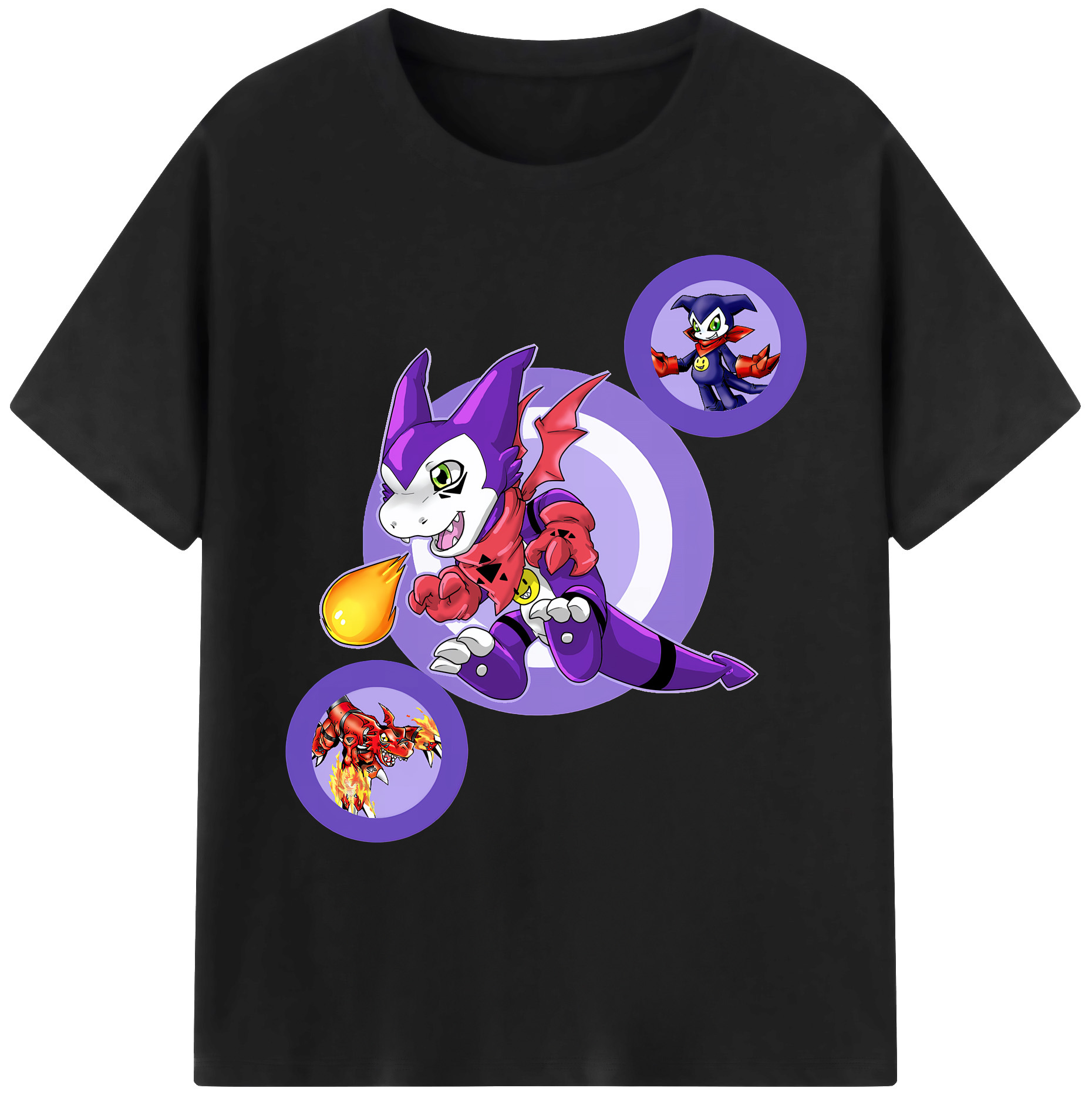（画像用） Digimon デジタルモンスター/デジモン 綿100％ メンズ半袖Tシャツ｜肌触りやわらか＆通気性