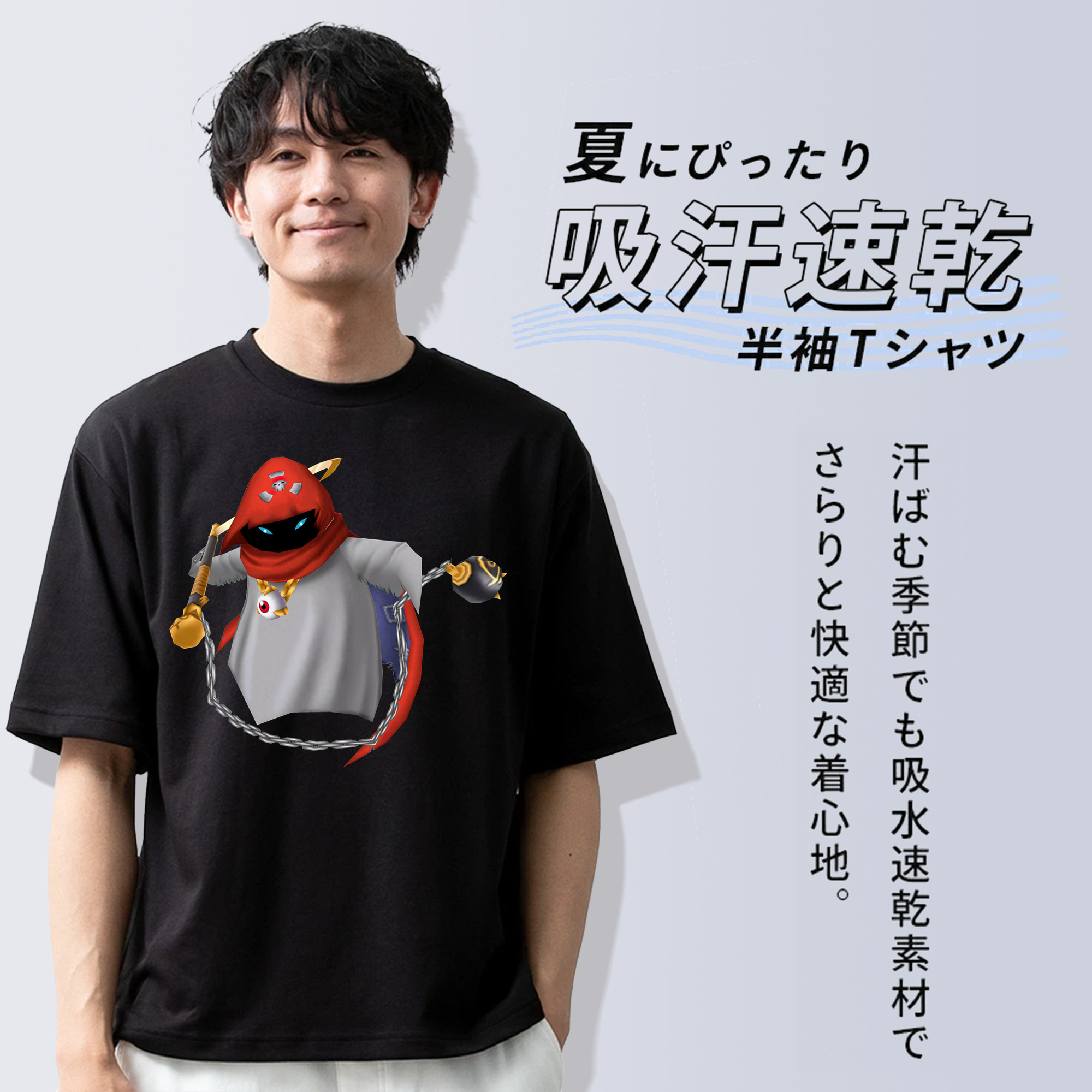 Digimon デジタルモンスター/デジモン 綿100％ メンズ半袖Tシャツ｜肌触りやわらか＆通気性