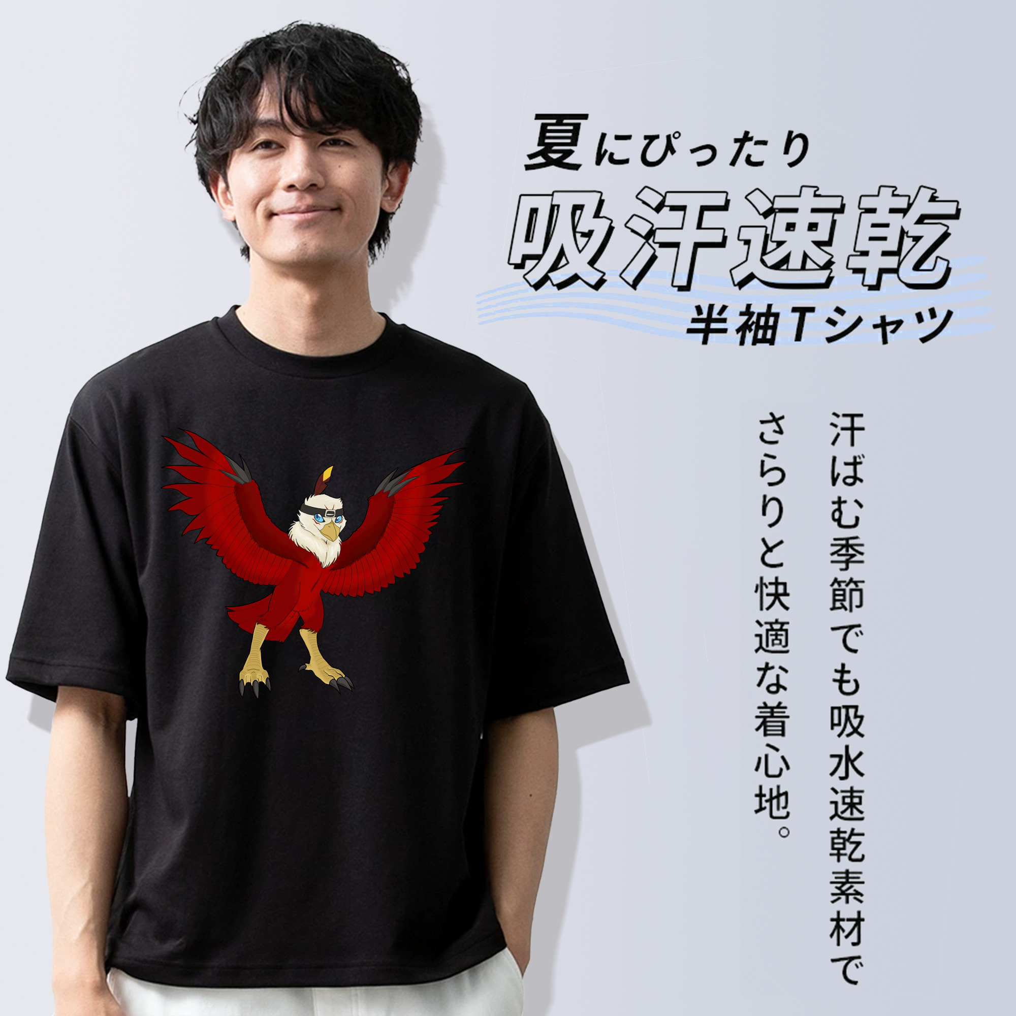 Digimon デジタルモンスター/デジモン 綿100％ メンズ半袖Tシャツ｜肌触りやわらか＆通気性