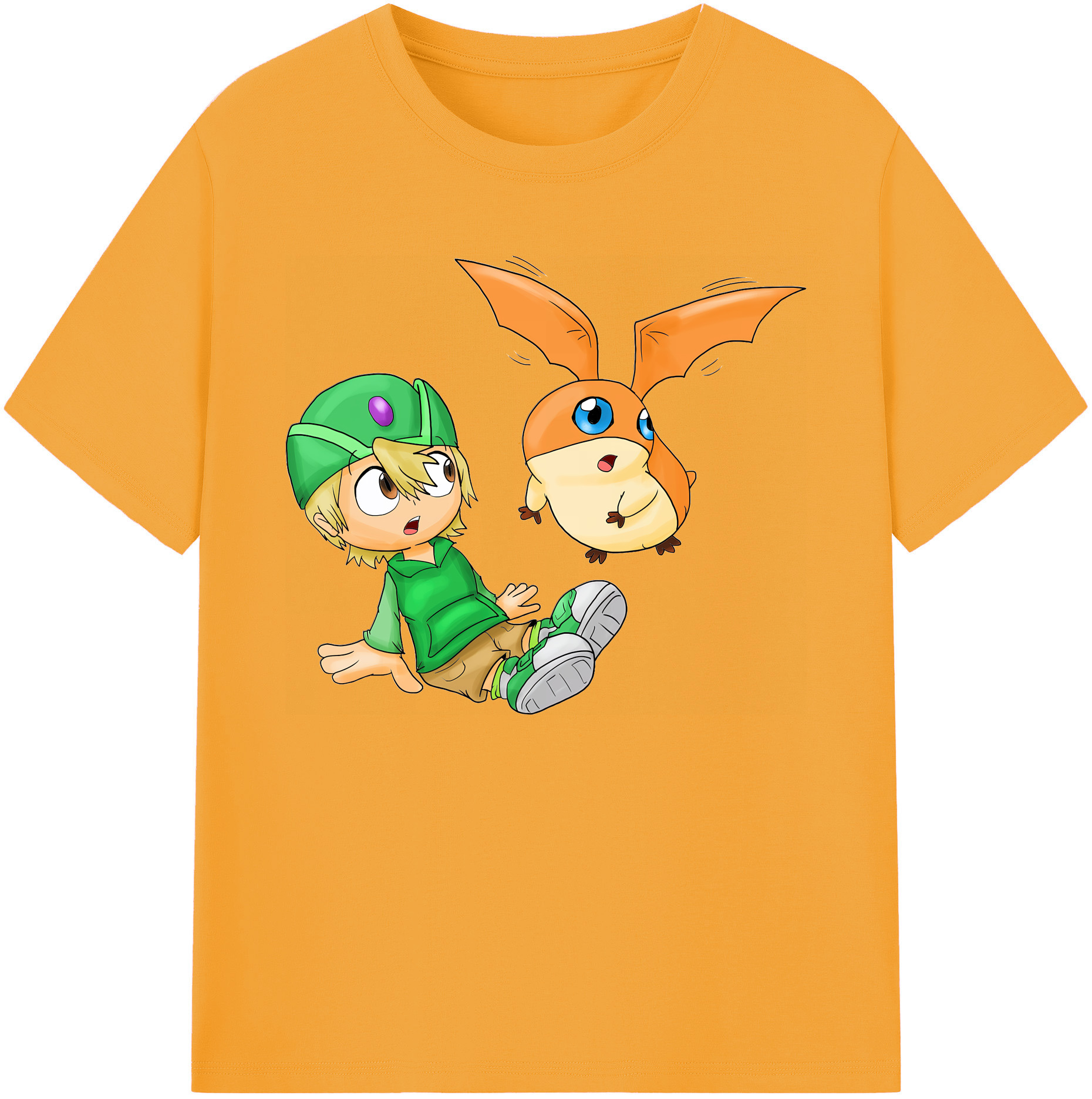 （画像用） Digimon デジタルモンスター/デジモン 綿100％ メンズ半袖Tシャツ｜肌触りやわらか＆通気性