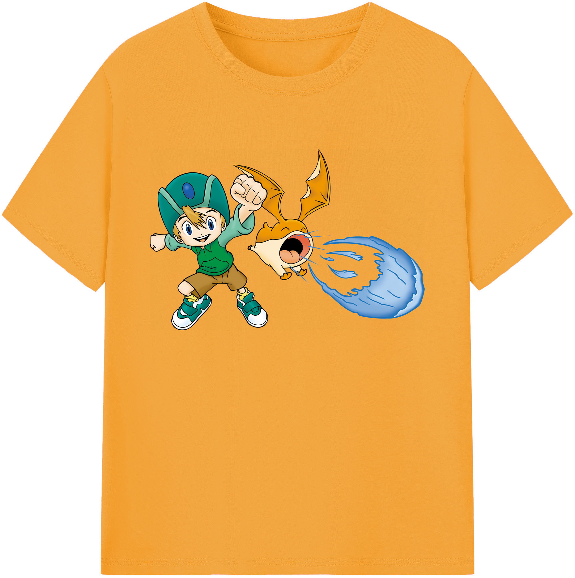 （画像用） Digimon デジタルモンスター/デジモン 綿100％ メンズ半袖Tシャツ｜肌触りやわらか＆通気性