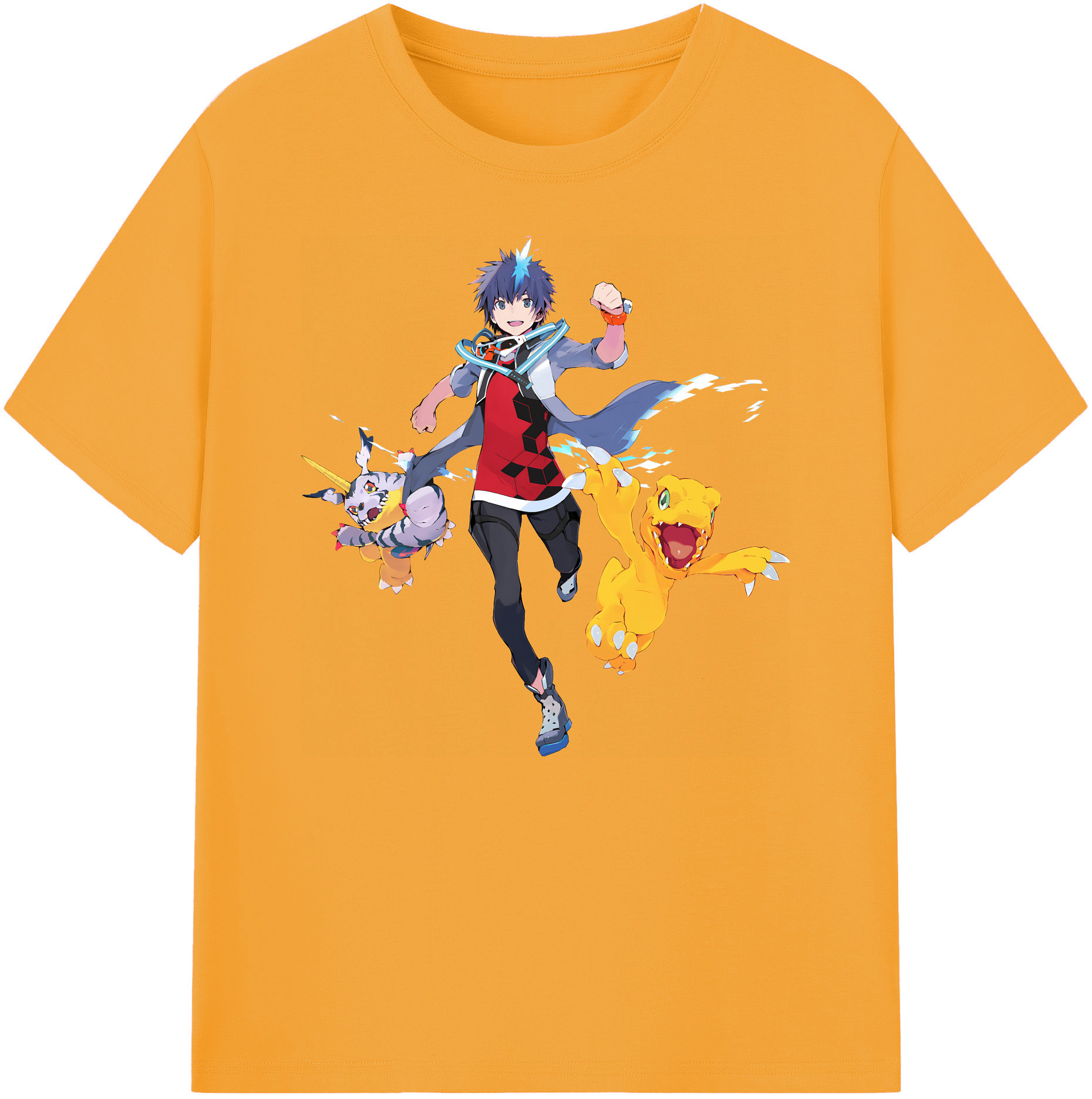（画像用） Digimon デジタルモンスター/デジモン 綿100％ メンズ半袖Tシャツ｜肌触りやわらか＆通気性