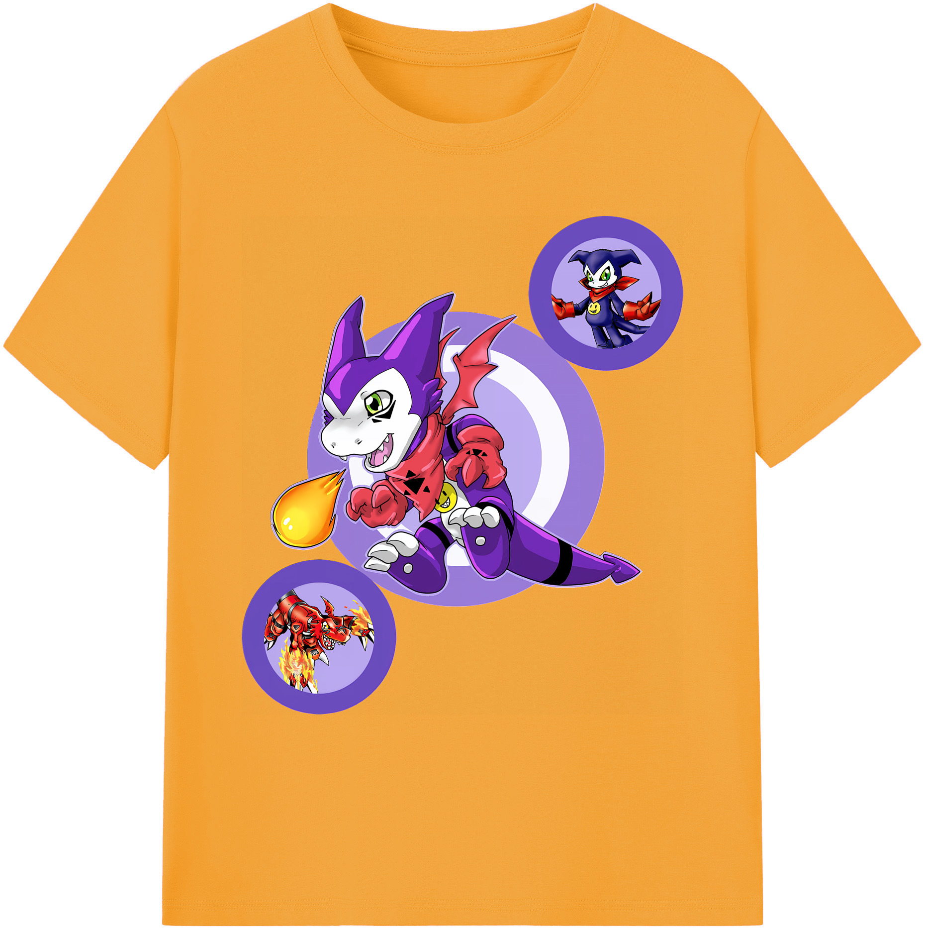 （画像用） Digimon デジタルモンスター/デジモン 綿100％ メンズ半袖Tシャツ｜肌触りやわらか＆通気性