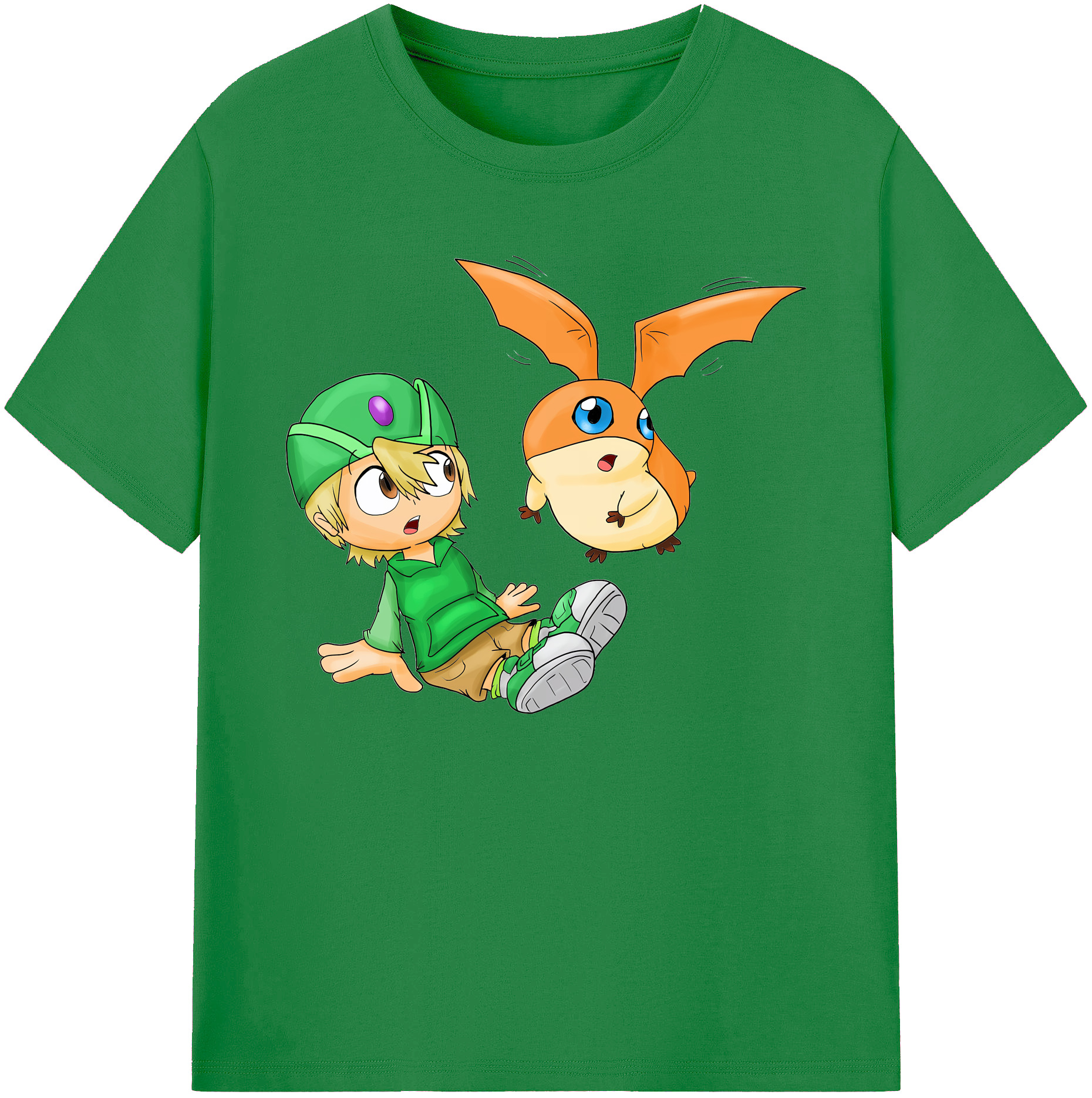 （画像用） Digimon デジタルモンスター/デジモン 綿100％ メンズ半袖Tシャツ｜肌触りやわらか＆通気性