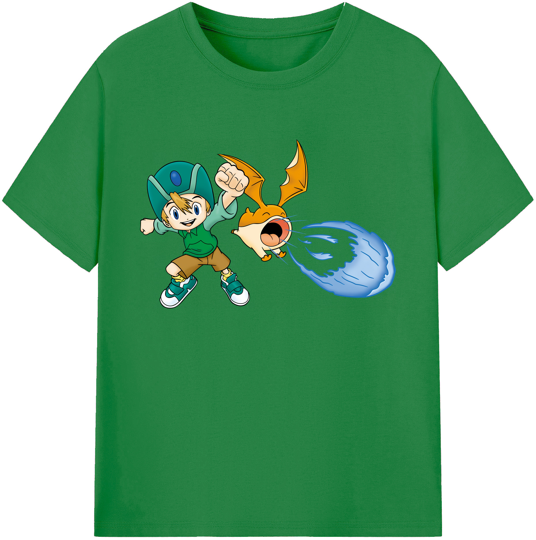 （画像用） Digimon デジタルモンスター/デジモン 綿100％ メンズ半袖Tシャツ｜肌触りやわらか＆通気性