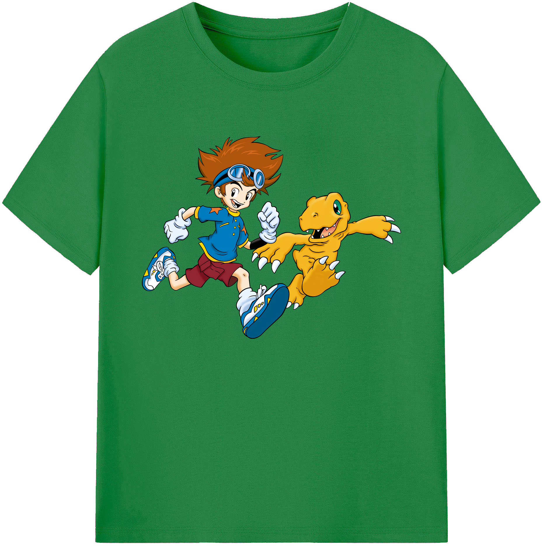 （画像用） Digimon デジタルモンスター/デジモン 綿100％ メンズ半袖Tシャツ｜肌触りやわらか＆通気性