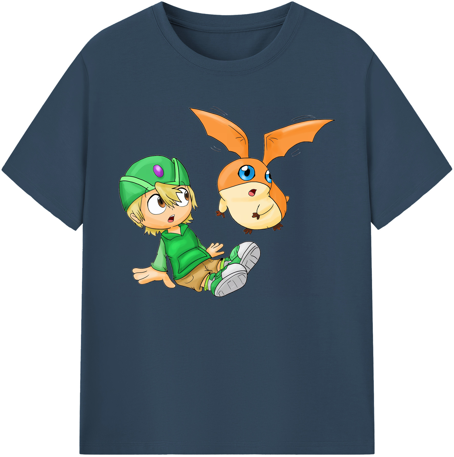 （画像用） Digimon デジタルモンスター/デジモン 綿100％ メンズ半袖Tシャツ｜肌触りやわらか＆通気性
