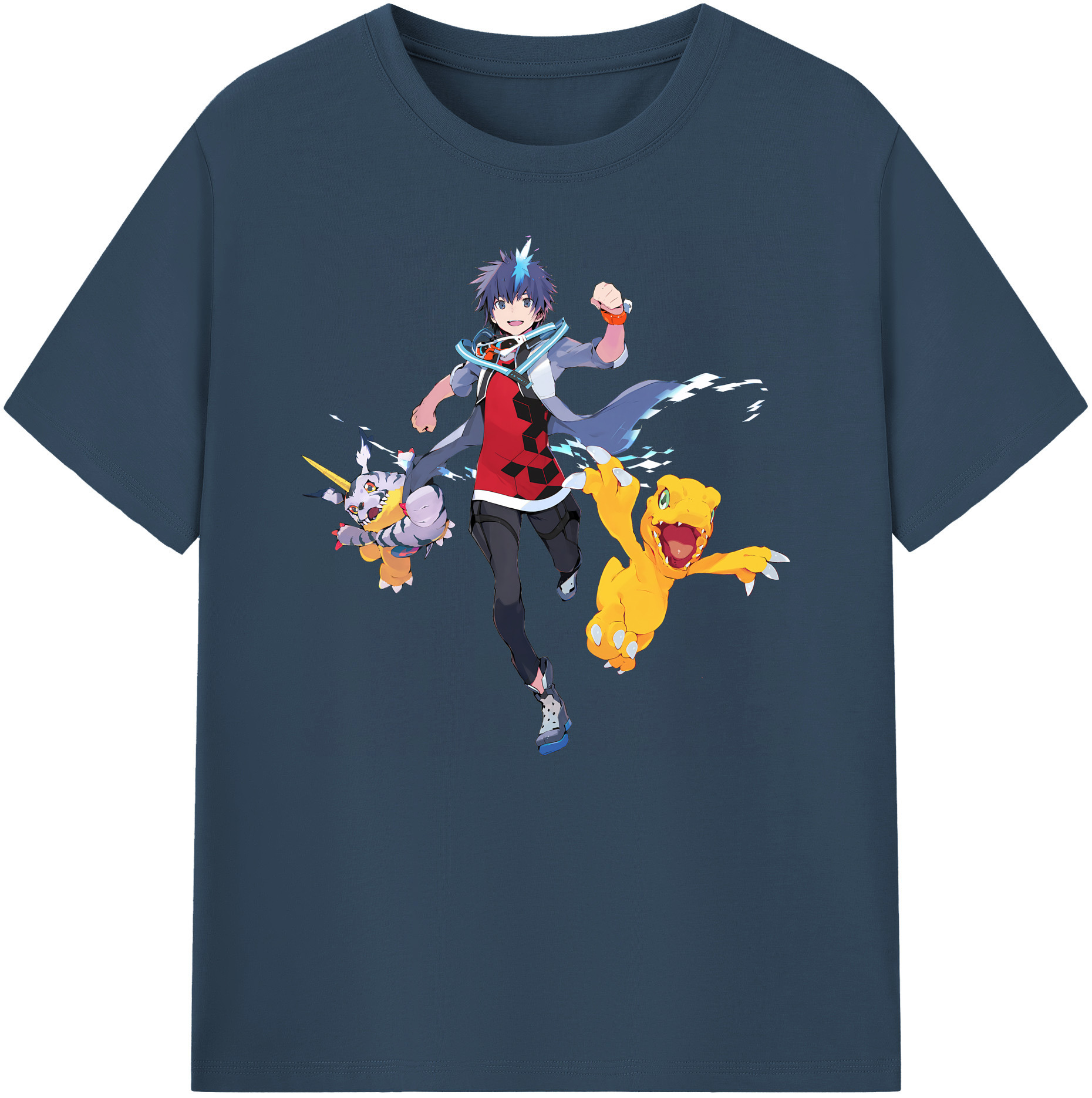 （画像用） Digimon デジタルモンスター/デジモン 綿100％ メンズ半袖Tシャツ｜肌触りやわらか＆通気性