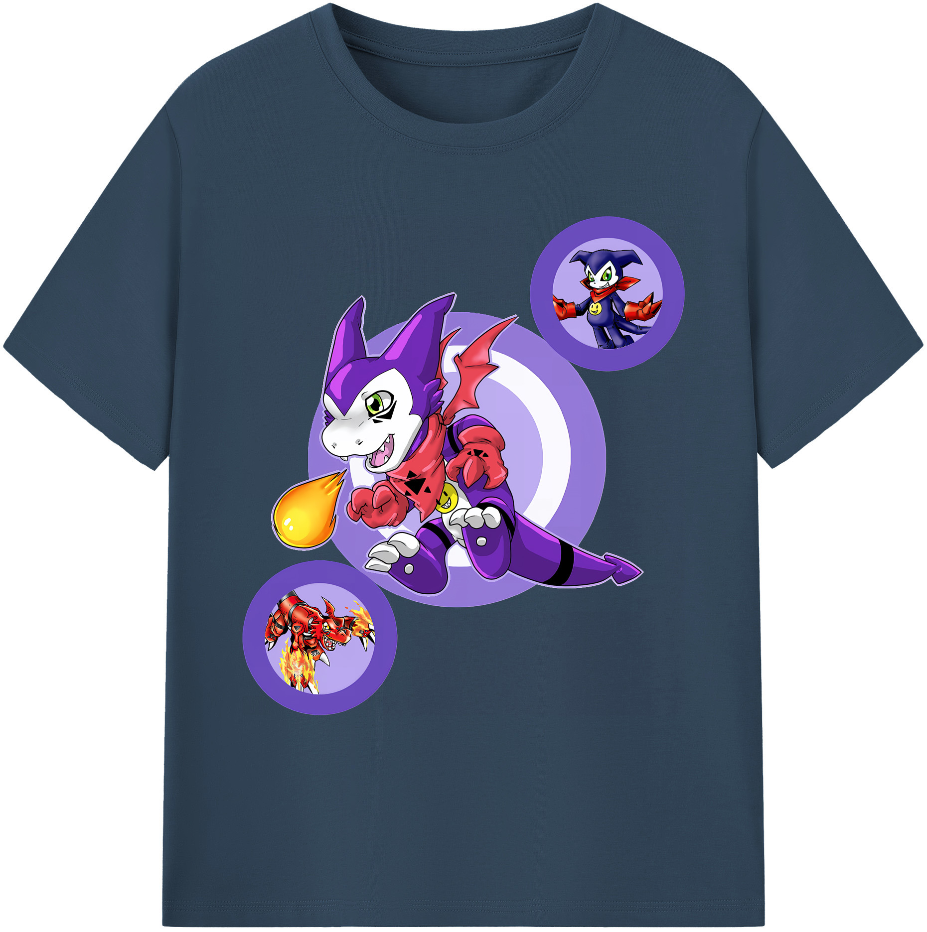 （画像用） Digimon デジタルモンスター/デジモン 綿100％ メンズ半袖Tシャツ｜肌触りやわらか＆通気性