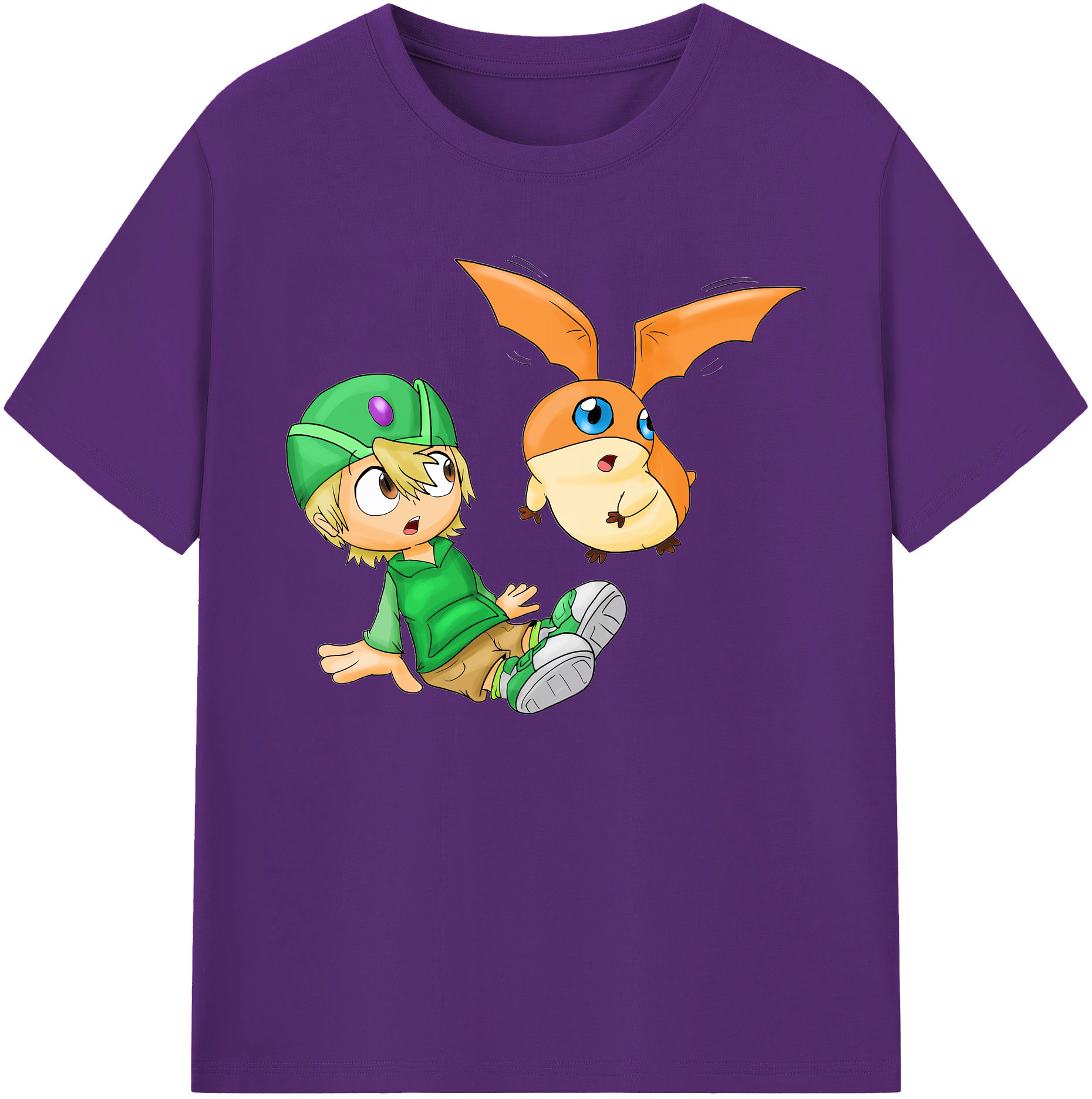 （画像用） Digimon デジタルモンスター/デジモン 綿100％ メンズ半袖Tシャツ｜肌触りやわらか＆通気性