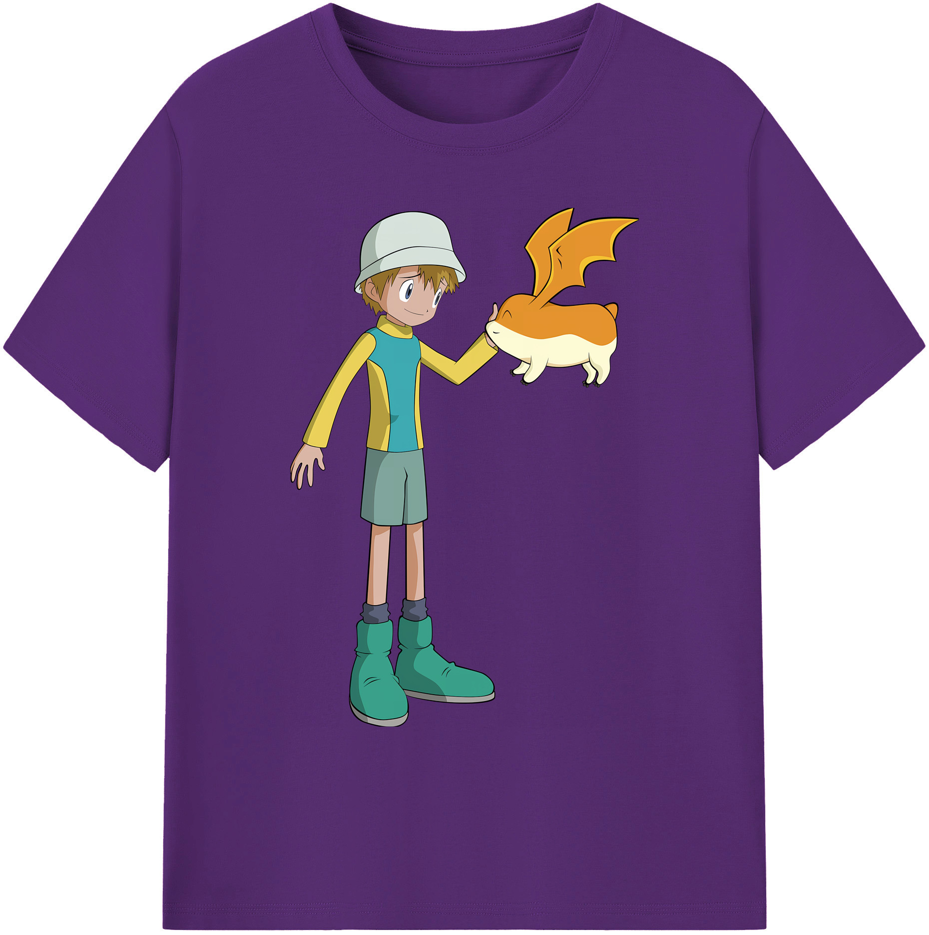 （画像用） Digimon デジタルモンスター/デジモン 綿100％ メンズ半袖Tシャツ｜肌触りやわらか＆通気性