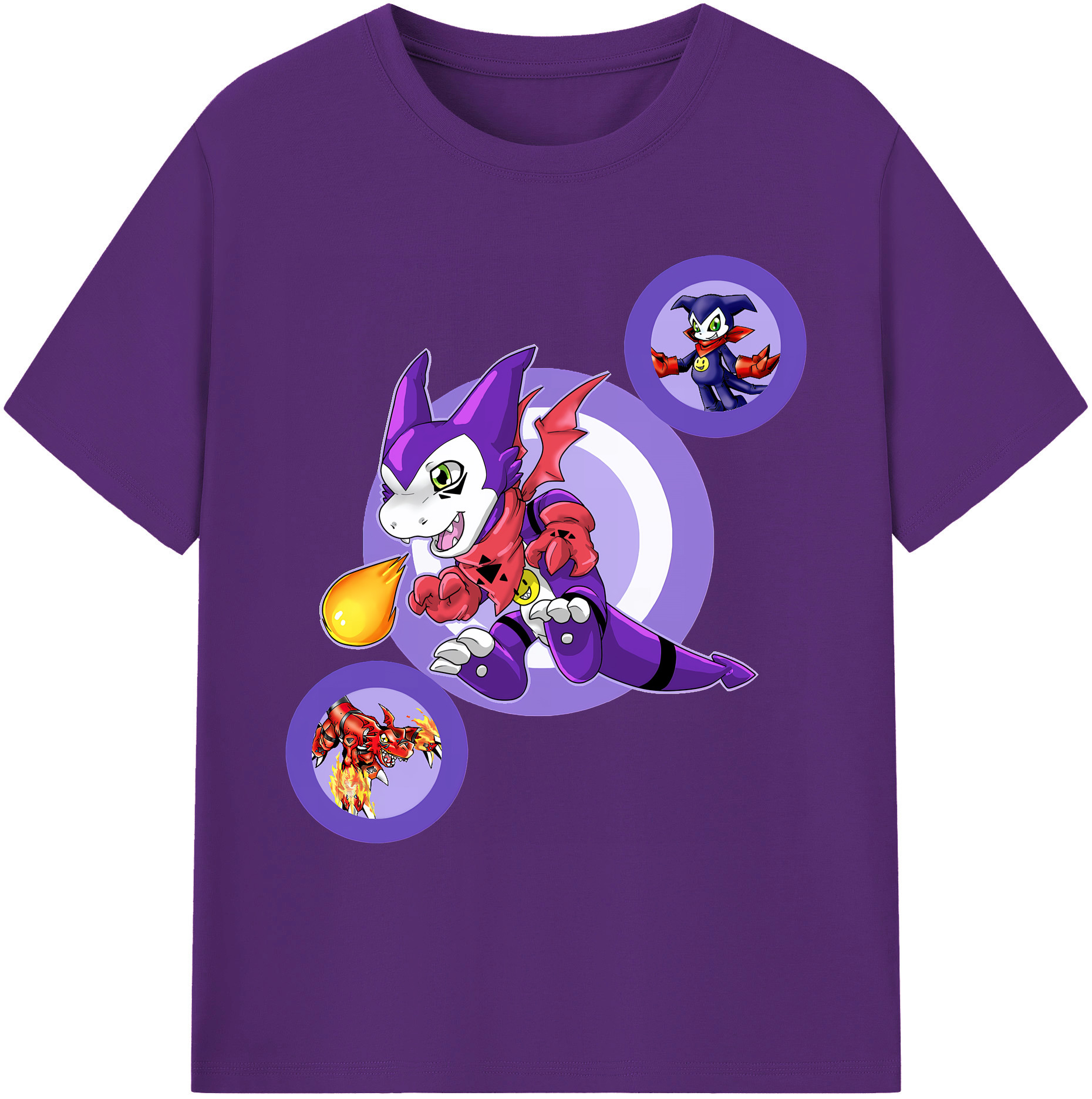 （画像用） Digimon デジタルモンスター/デジモン 綿100％ メンズ半袖Tシャツ｜肌触りやわらか＆通気性